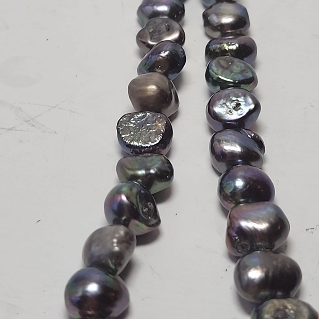 16″ Strand 10mm Baroque Peacock Pearls Jewelry Making Beads Purple Oil Slick