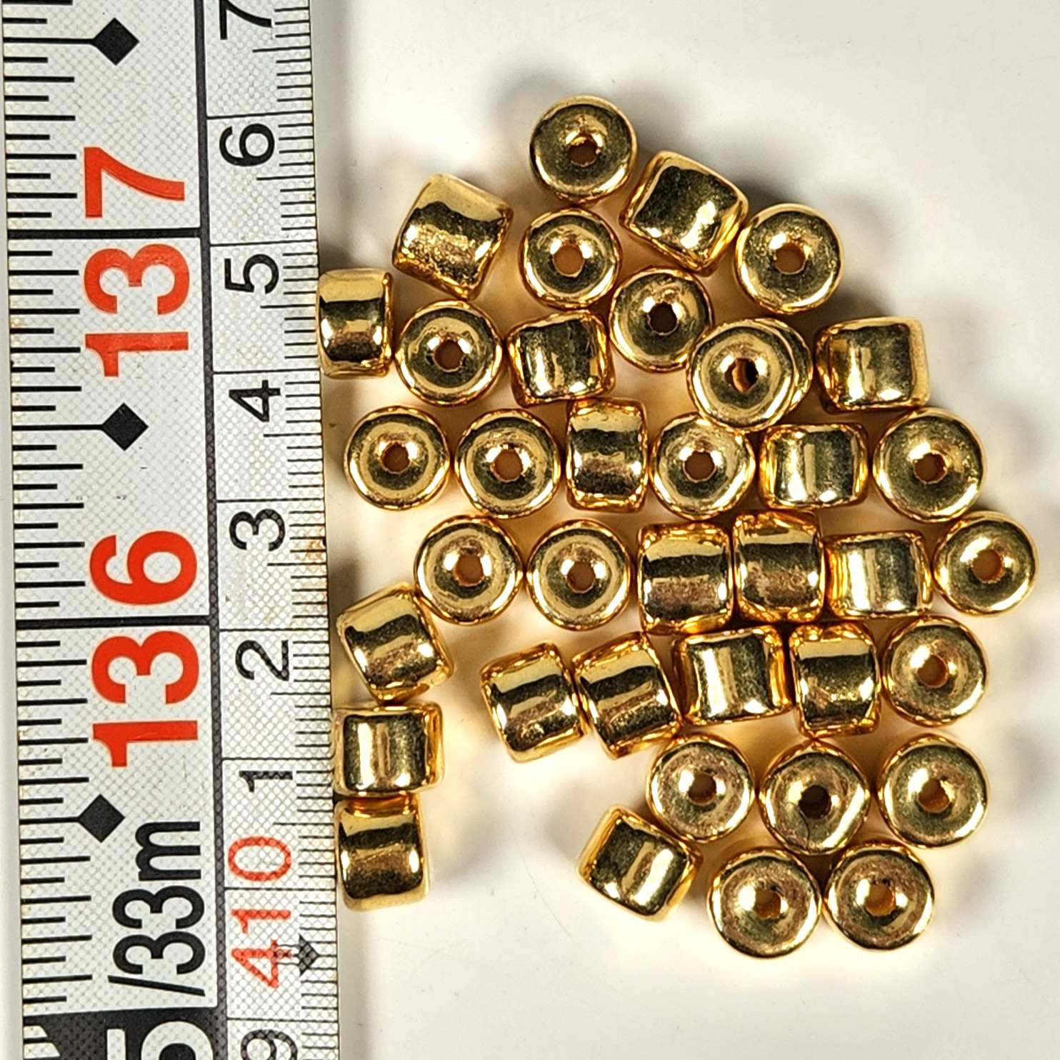 1500 Pcs 2.4lb Discontinued Greek Mykonos Metalized Ceramic Beads DIY Jewelry