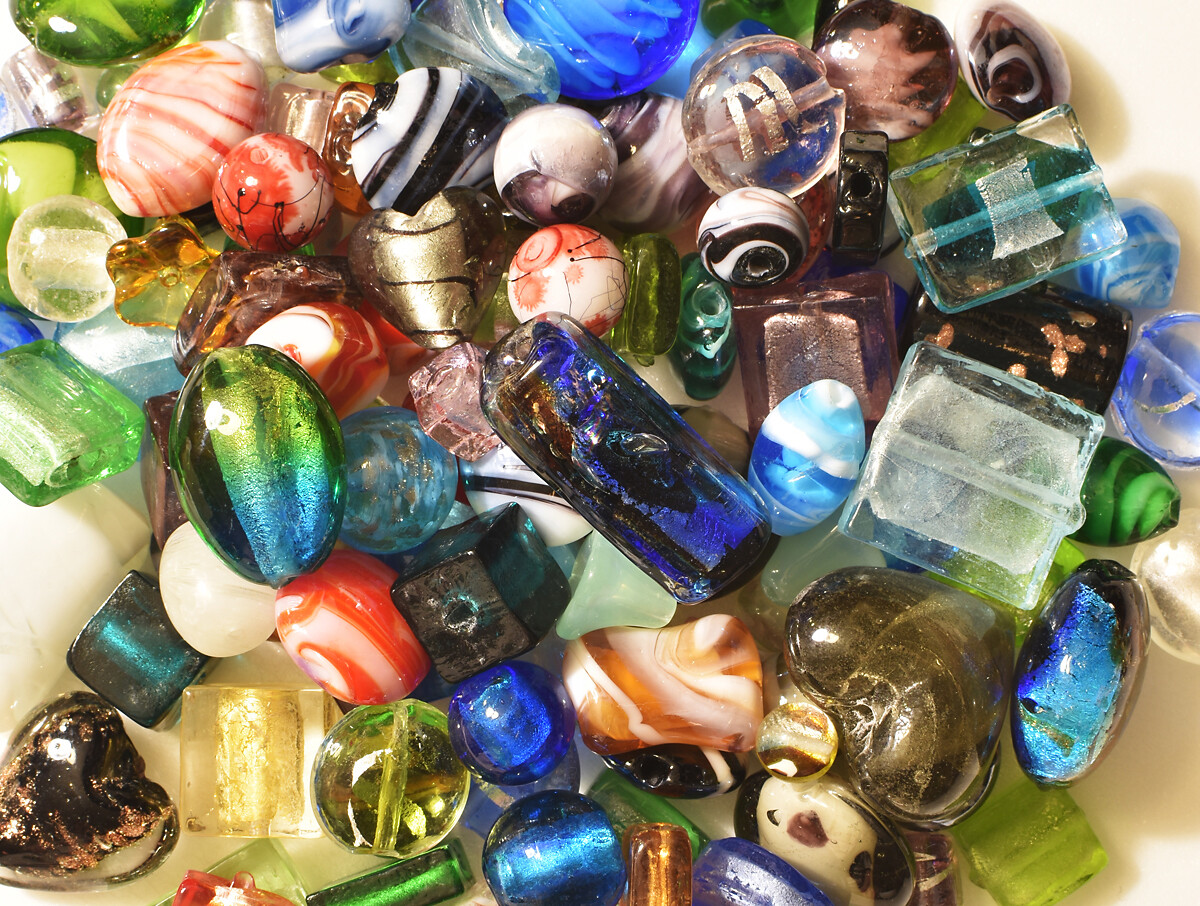 Lampwork Beads, 1/2# bulk, Mixed Styles/Colors, Handmade Glass, custom orders