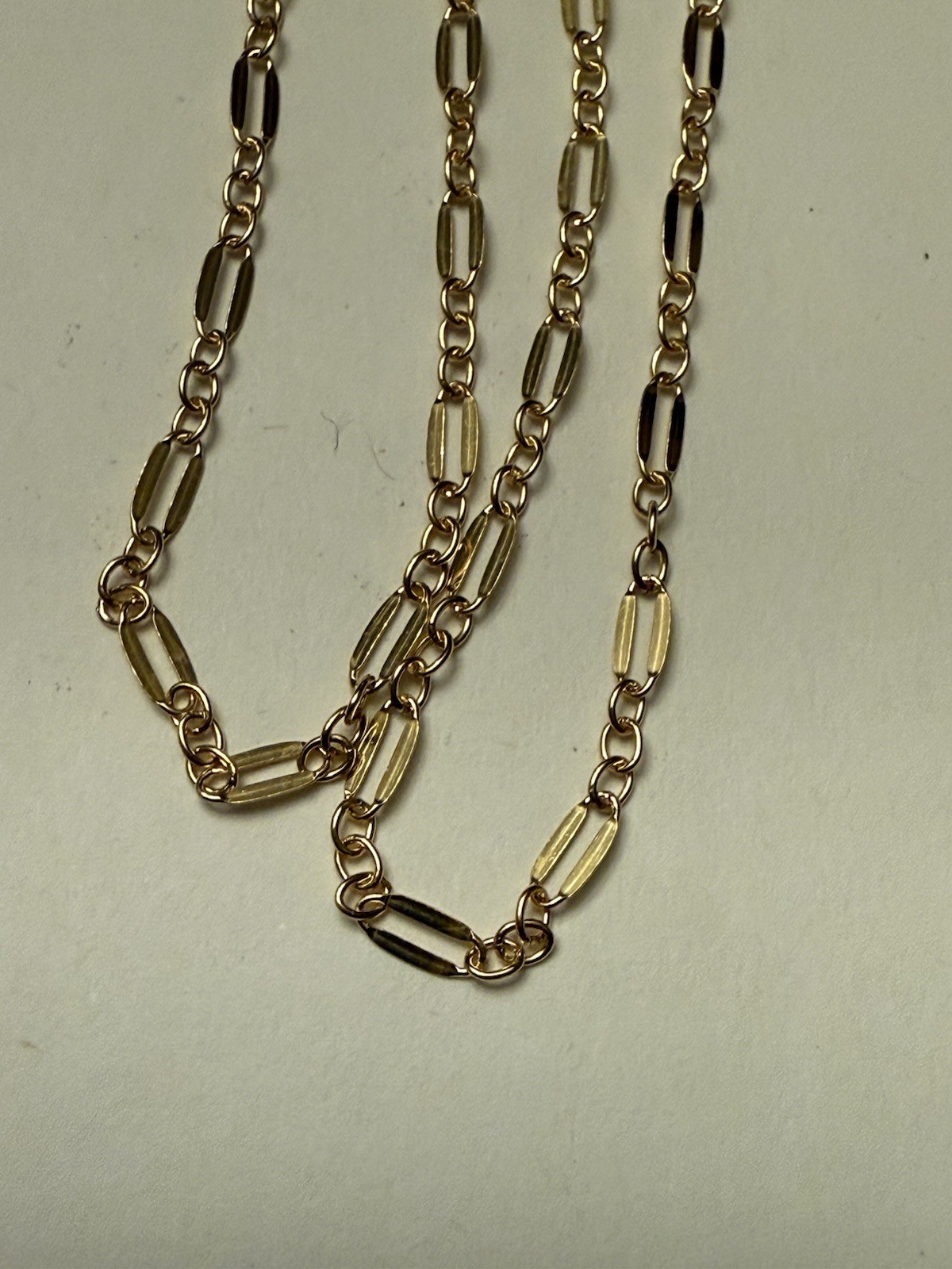 Dapped long and short chain 5.2×2.4mm, 14kt gold filled 5ft, 5ft
