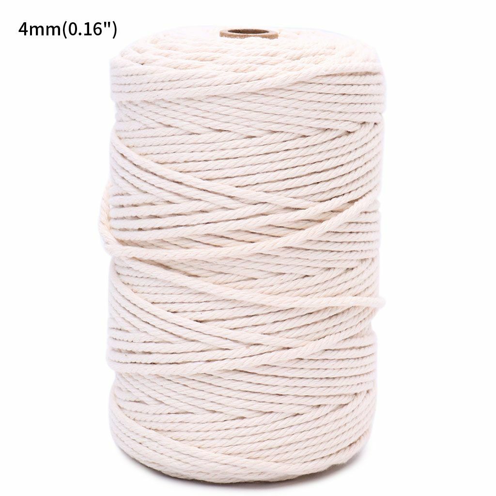 100M DIY Faux Beige 2/3/4mm Twisted Cord Rope Artisan Macrame String
