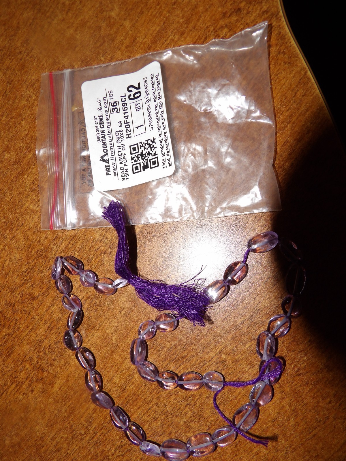 Lot Of Fire Mountain Gems Beads -Amethyst, Tiger Eye