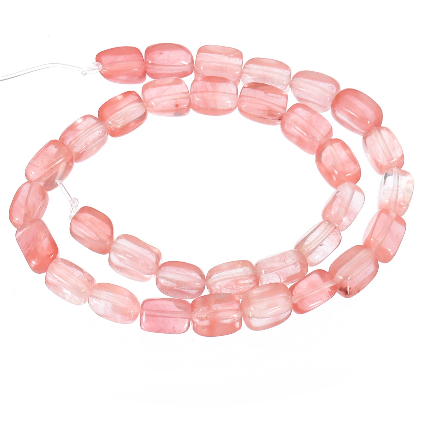 Natural Stone Gemstone Beads 15″ 12x8mm Cuboid Spacer Bead, Watermelon Red