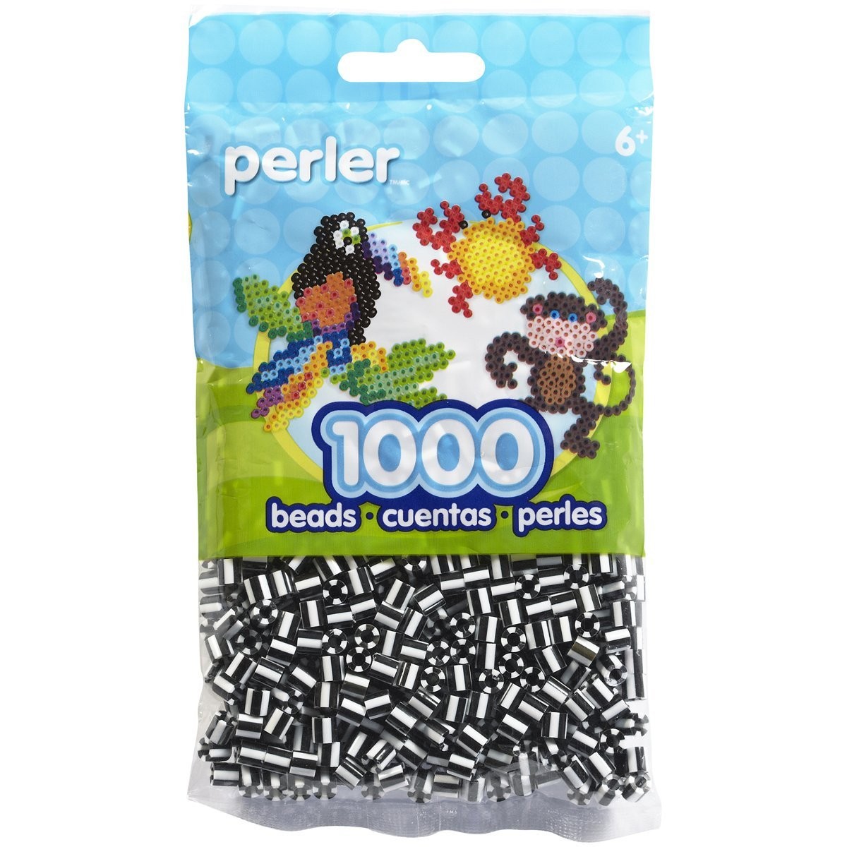 Perler Beads Fuse for Crafts, 1000pcs, Striped Black and Small, Zebra