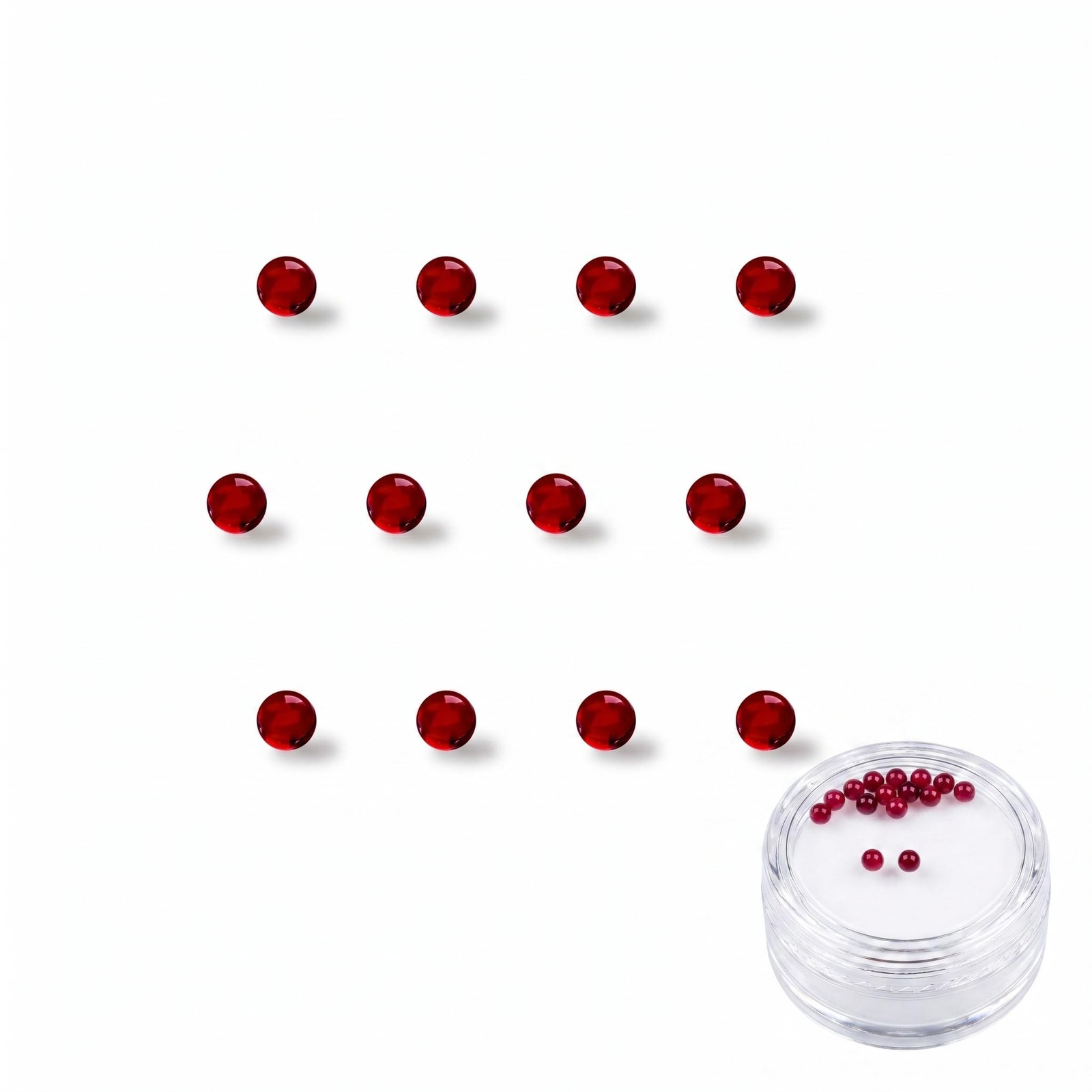 Ruby Pearls, 2mm OD Size Ruby Beads – 12 Pack – 2mm Size Ruby Pearl Accessori…