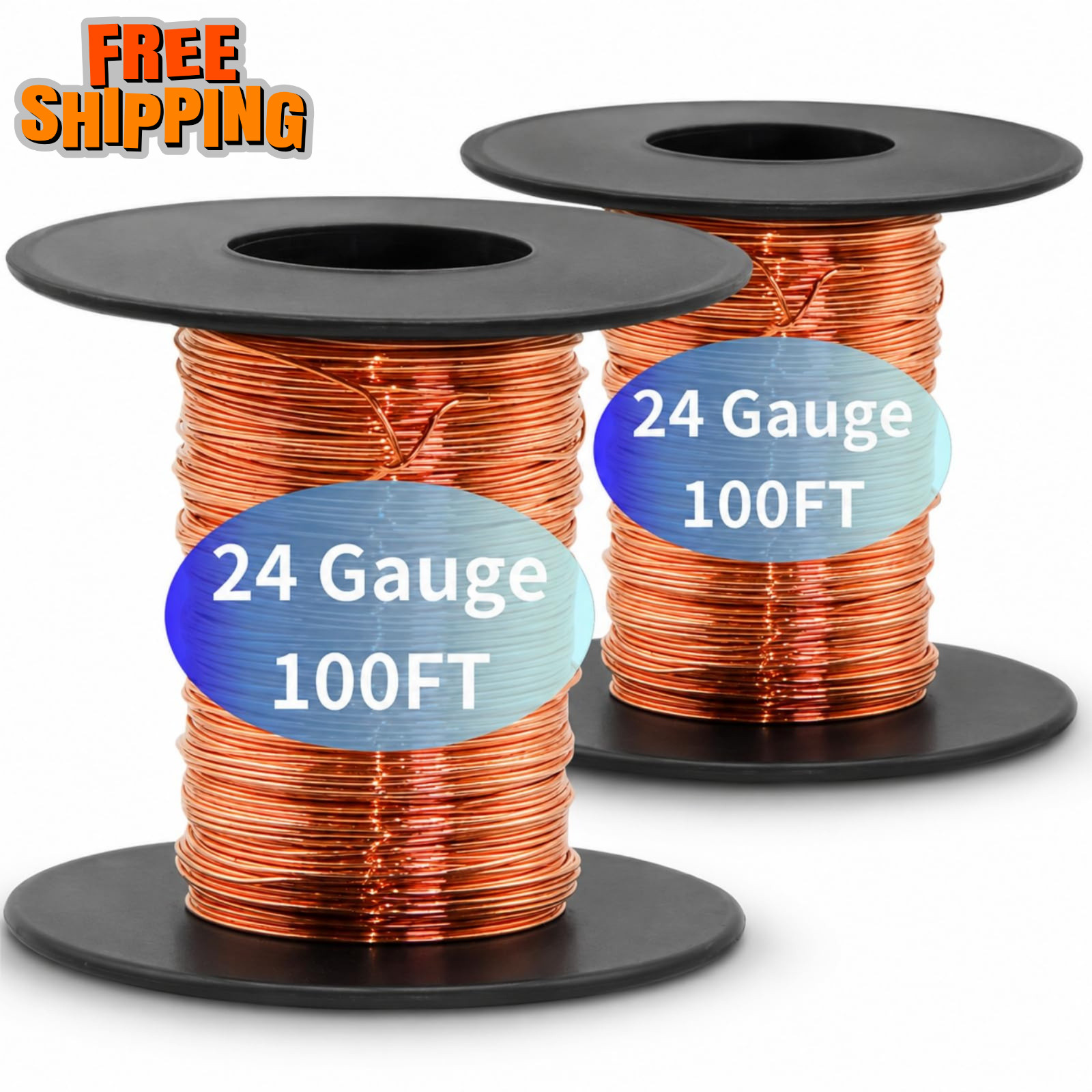 Bare Copper round wire 200 Feet 24 gauge 99.9% Pure for electroculture gardening