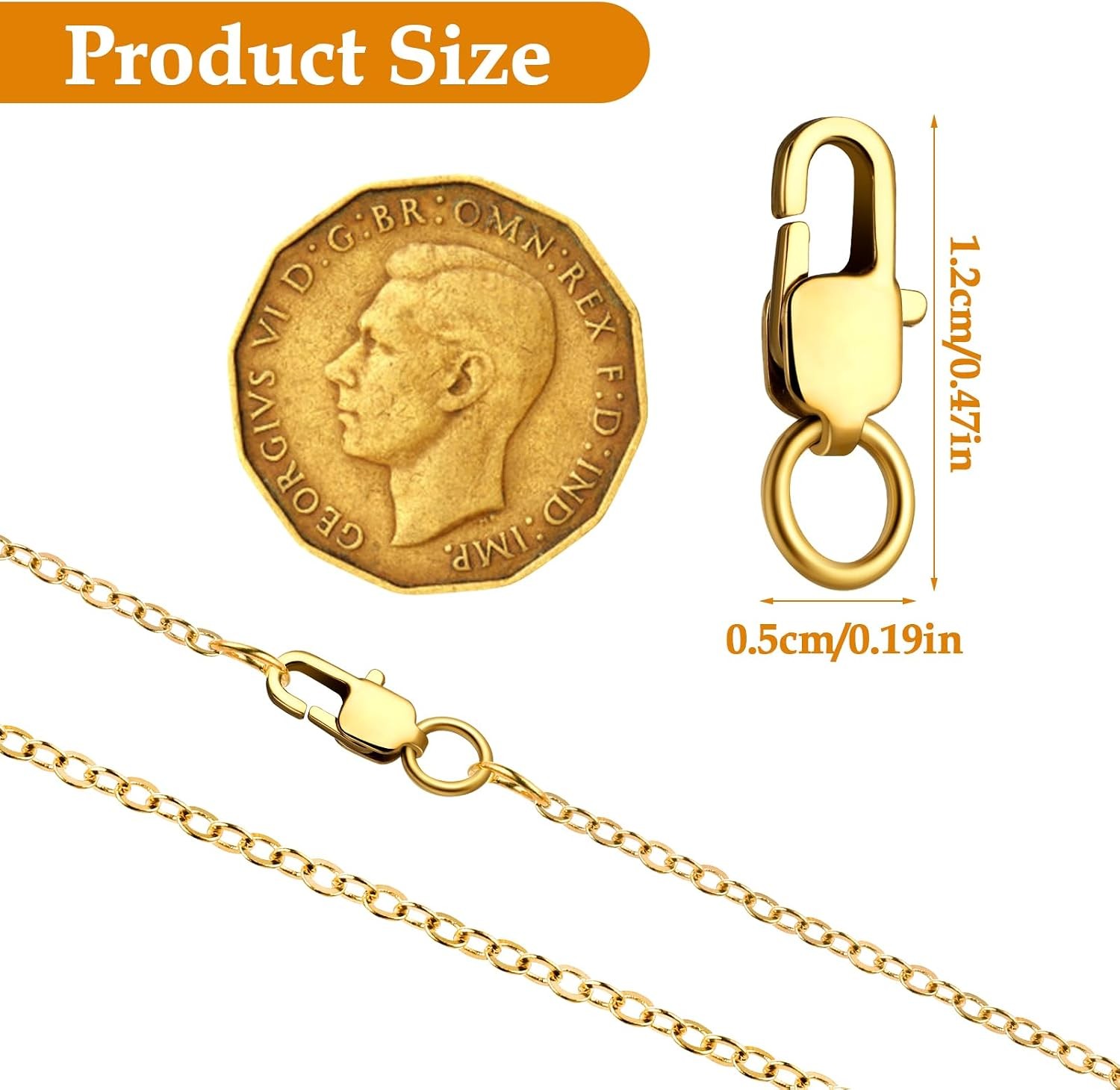 10 Pcs Lobster Claw Clasp with Closed Jump Rings14K Gold Necklace Clasps Bracele