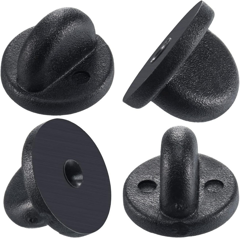 50PCS Rubber Pin Backs Locking Clutches for Lapel Badge Tie Tack Brooch Black