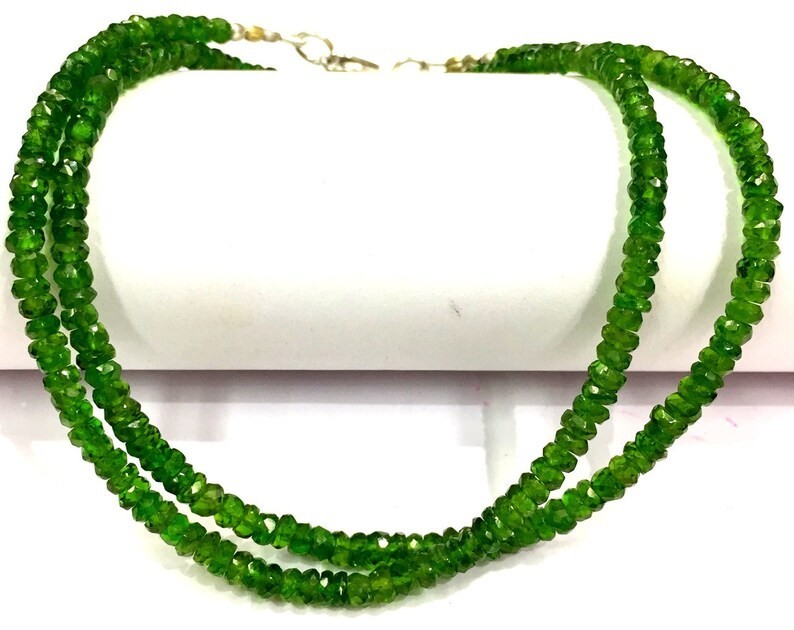 AAA QUALITY Great Luster Natural Chrome Diopside Beads Faceted Rondelle Beads.