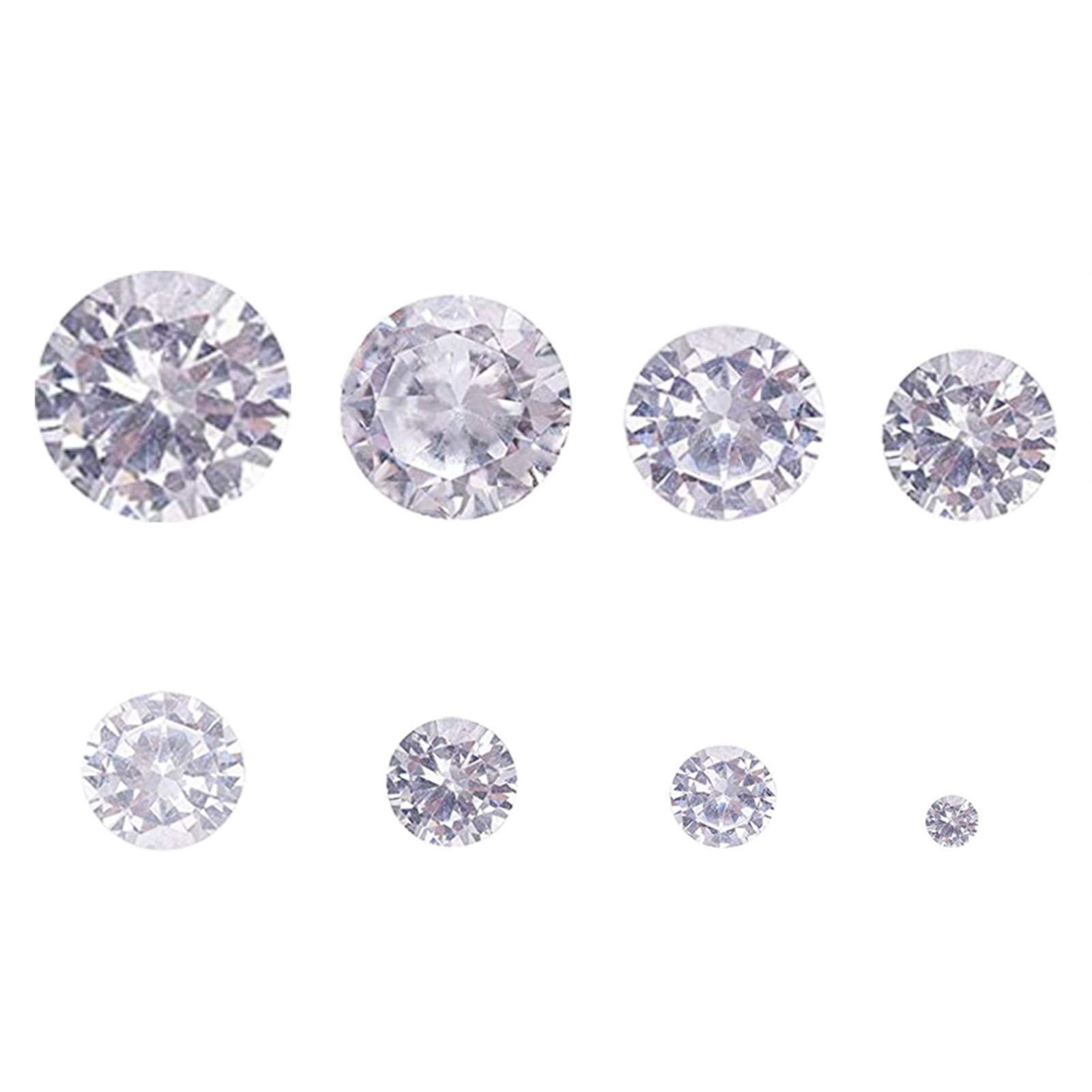 “160pcs Clear CZ Loose Stones for Jewelry Making – 8 Sizes of Faceted Gems”