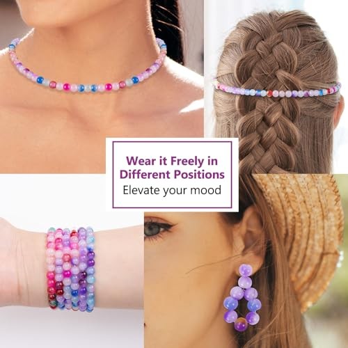 Purple Bi-Color 6mm Glass Beads Bracelet – 1200+ pcs