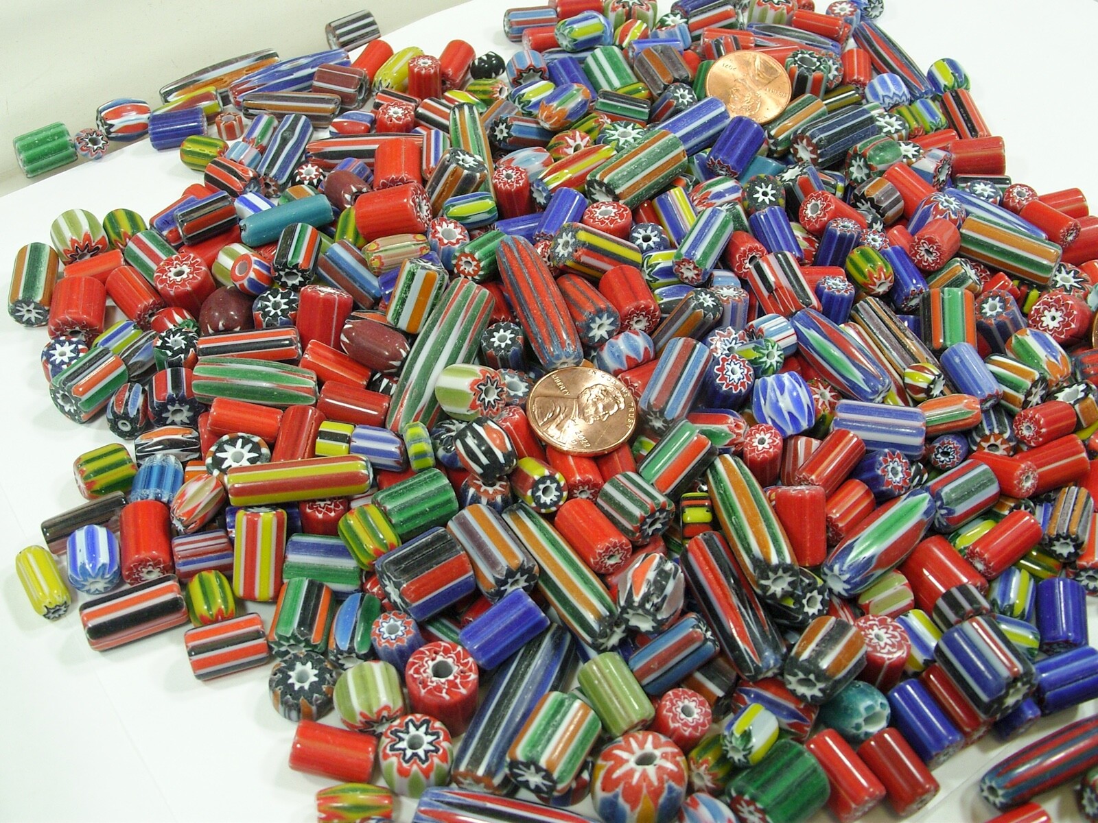 2 Pounds Assorted India Handmade Chevron Glass Beads Wholesale Bulk Lot (VP-5) ⭐