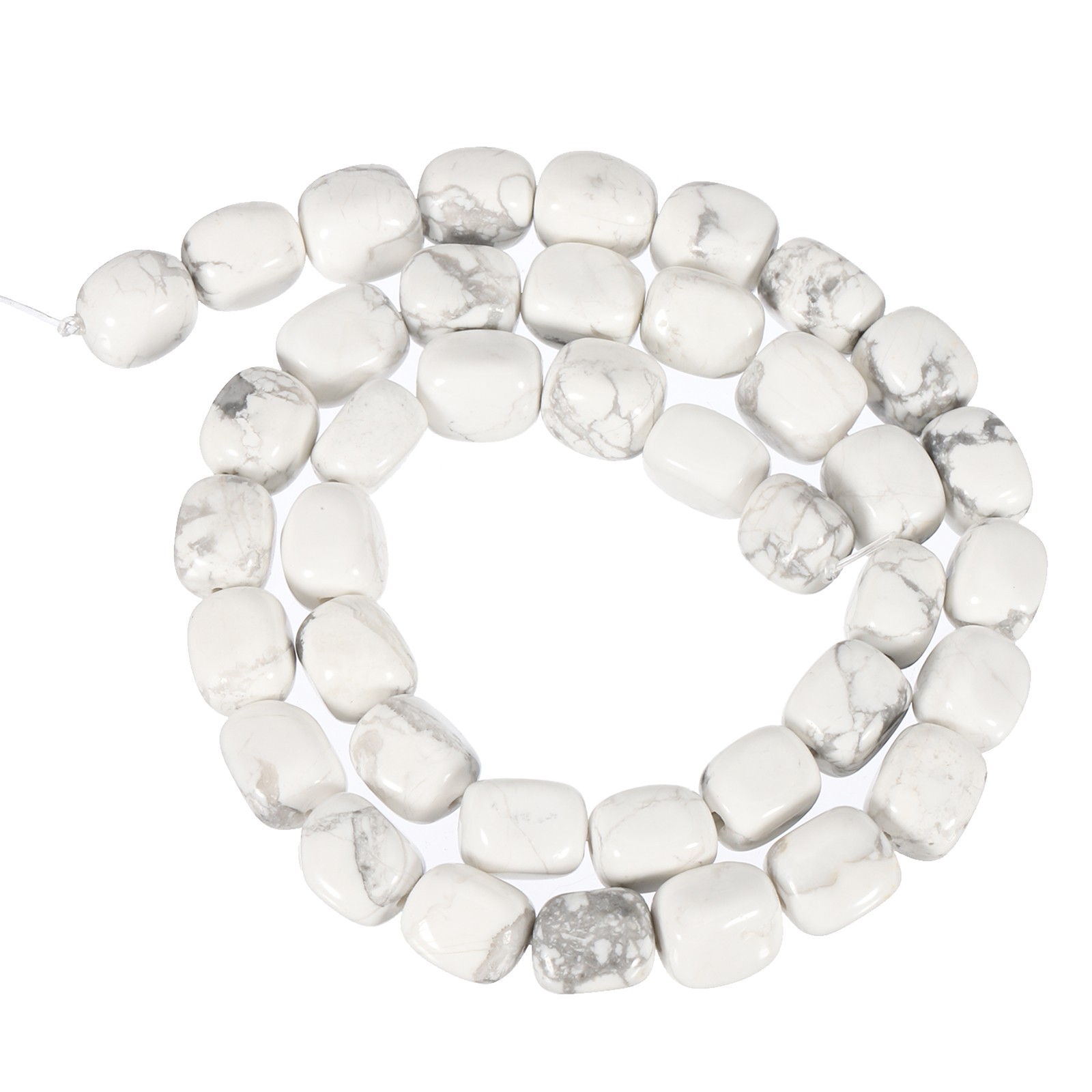 Natural Stone Gemstone Beads 15″ 12x8mm Cuboid Spacer Bead, Marble White