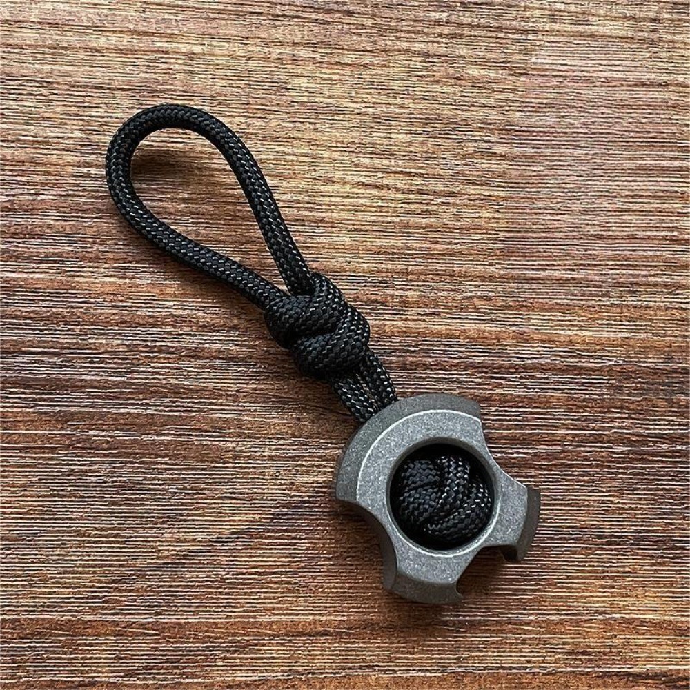 Titanium Alloy Knife Lanyard Bead Paracord Keychain Pendant tool EDC