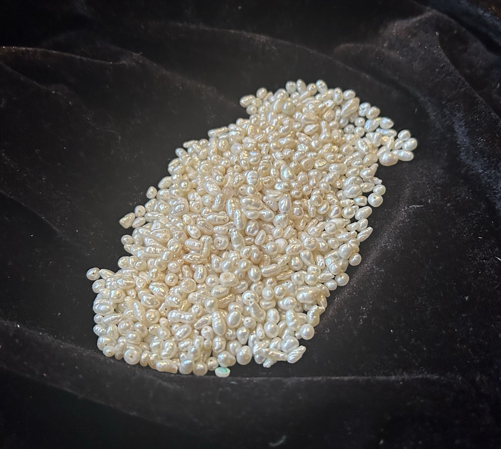 250 VINTAGE GENUINE FRESHWATER BIWA NATURAL PEARL RICE BAROQUE BEADS FREE SHIP!