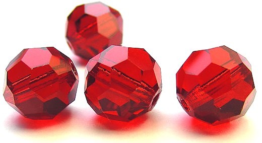 Light Siam Red Czech Machine Cut Round Crystal Beads 8mm Rosary Size beads