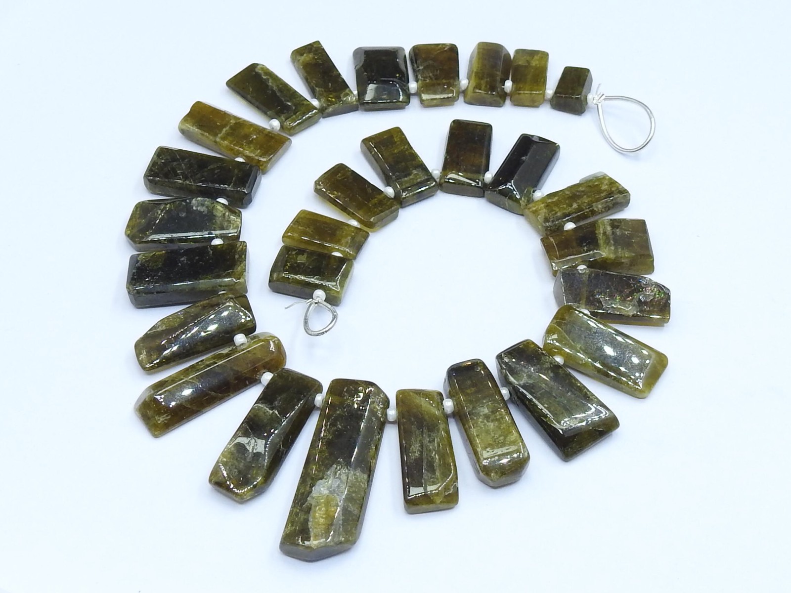 Natural Chrome Diopside Briolette Beads Green Gemstone 11″Strand Jewelry DIY