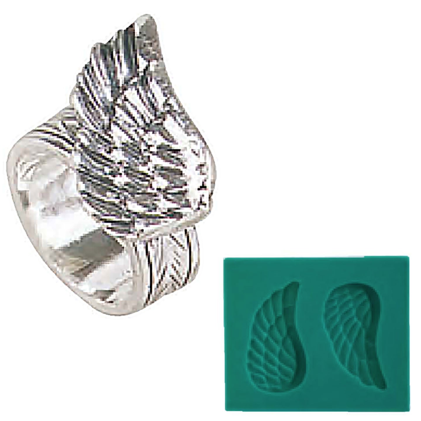 PMC Precious Metal Clay Silver Jewelry 12mmx27mm Small Silicone Wings Shape Mold