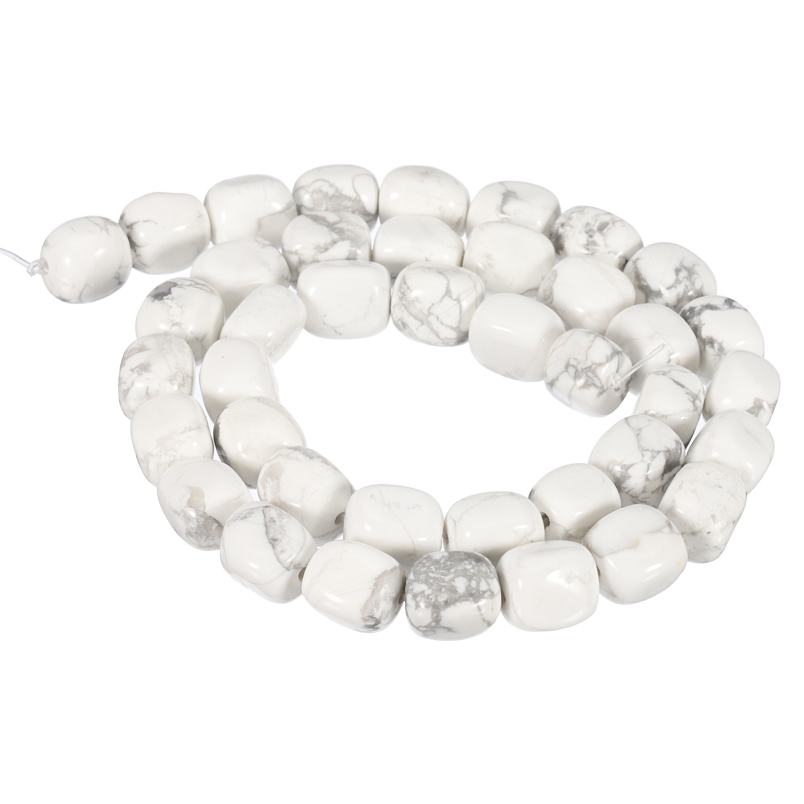 Natural Stone Gemstone Beads 15″ 12x8mm Cuboid Spacer Bead, Marble White