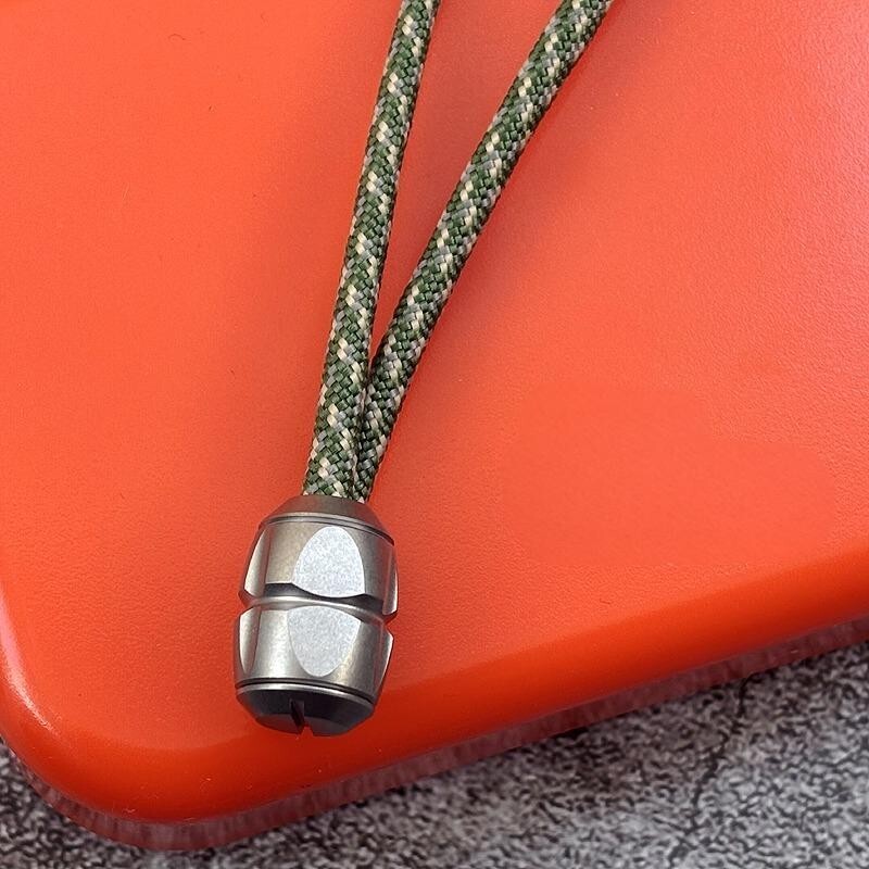 Titanium Alloy Knife Lanyard Bead Paracord End Pendant EDC Charm DIY Zip Pull