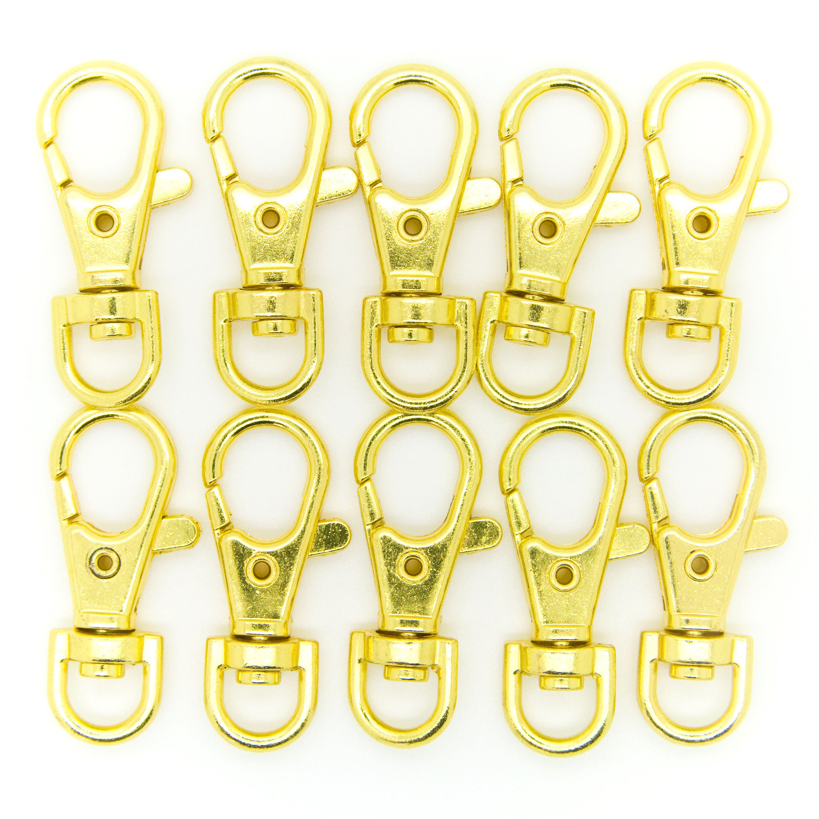5 pcs Metal Lanyard Hook Gold Swivel Snap For Paracord Lobster Clasp Clips