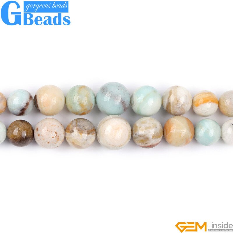 Natural Amazonite Gemstone Faceted Graduated Round Beads For Jewelry Making 15″