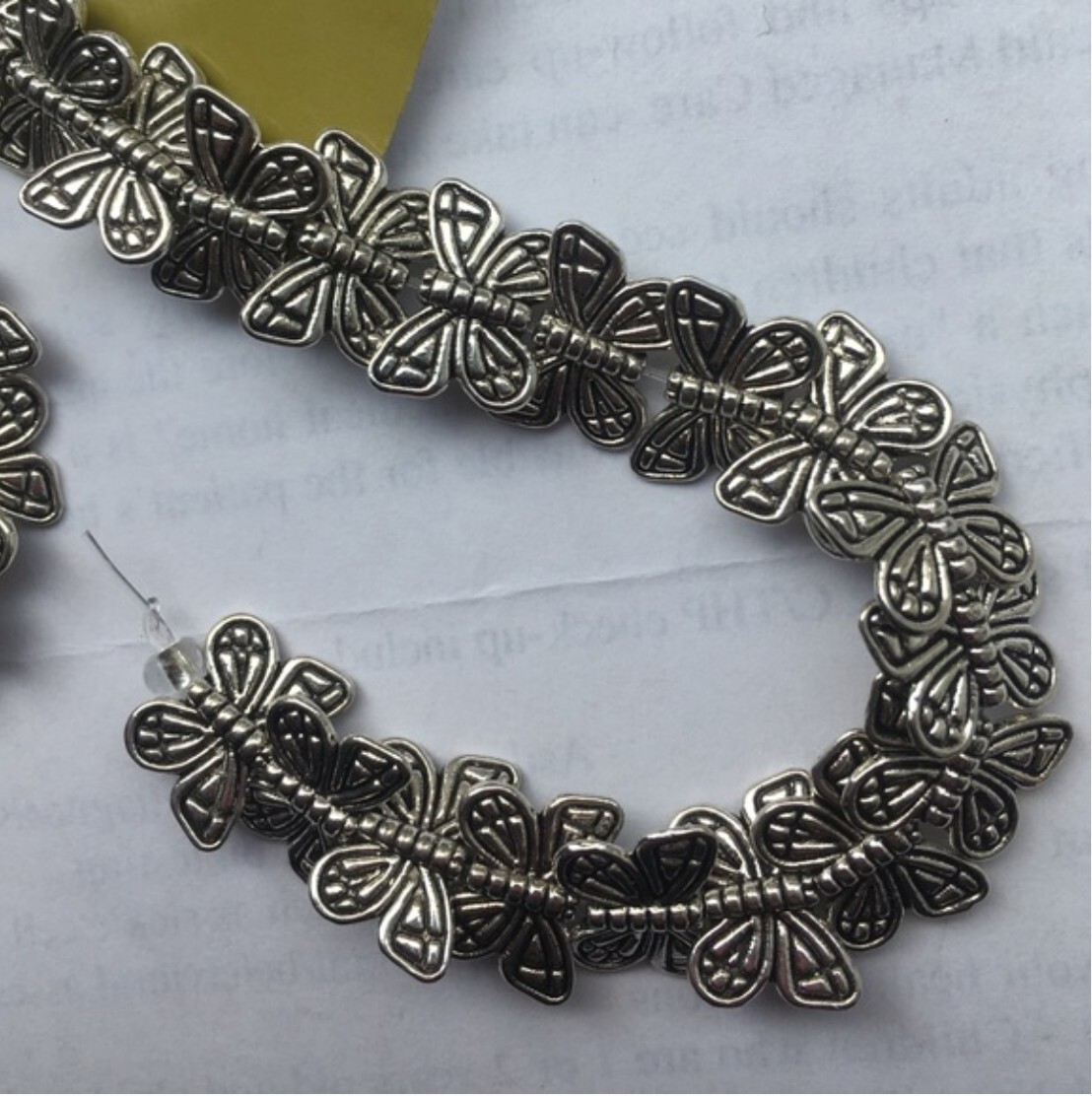 Bead gallery- Antique silver butterfly 11x15mm