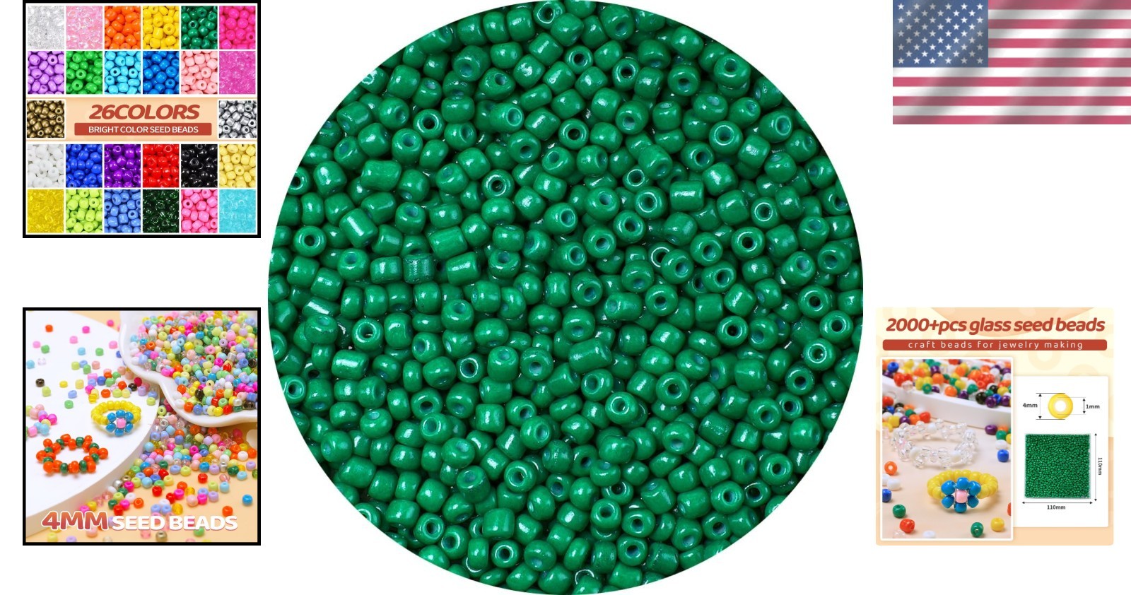 2000pcs Tiny Colorful Glass Seed Beads – 4mm for Unique Jewelry Designs