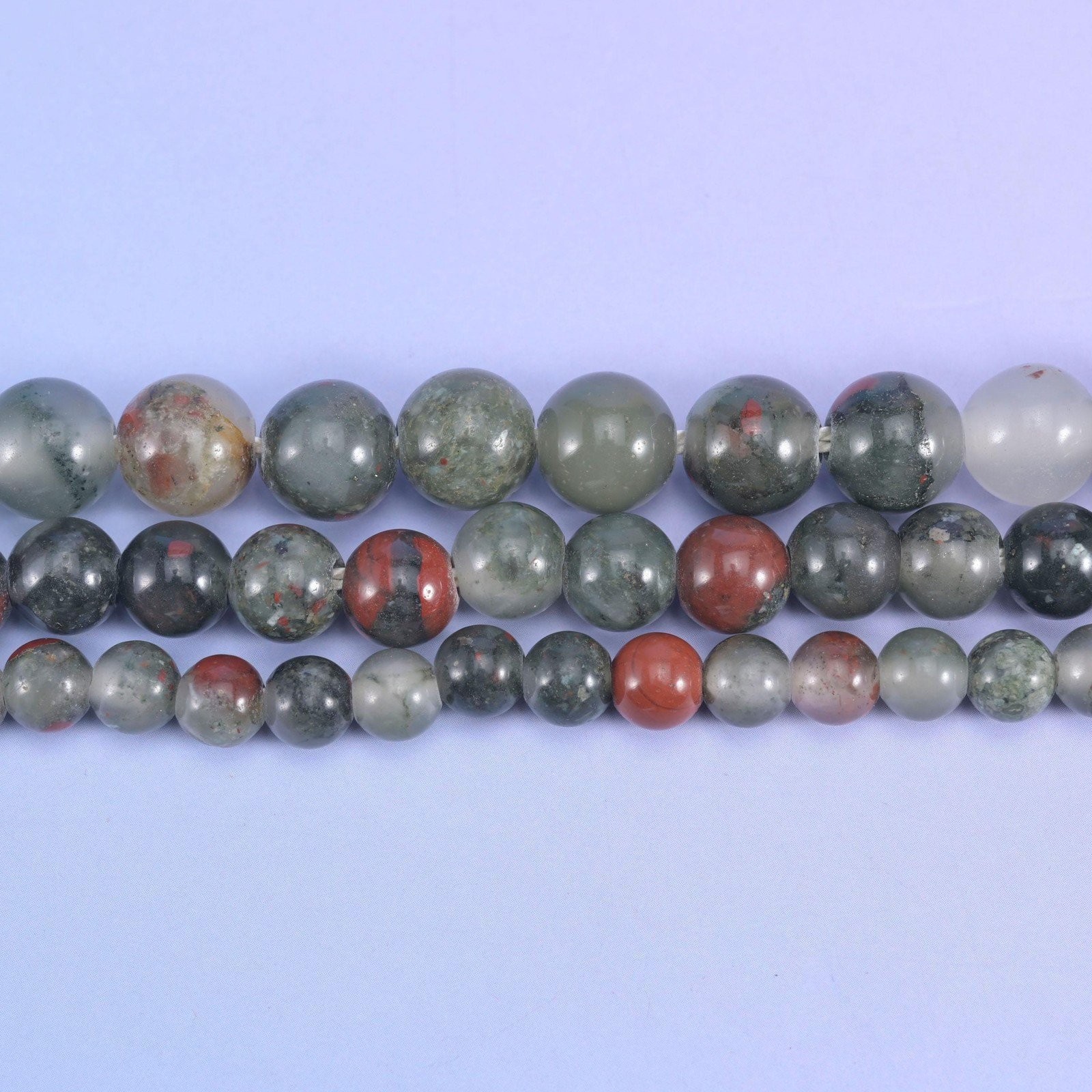 2-2.5mm Hole African Bloodstone Smooth Round Beads 6mm 8mm 10mm 8 Inch Strand
