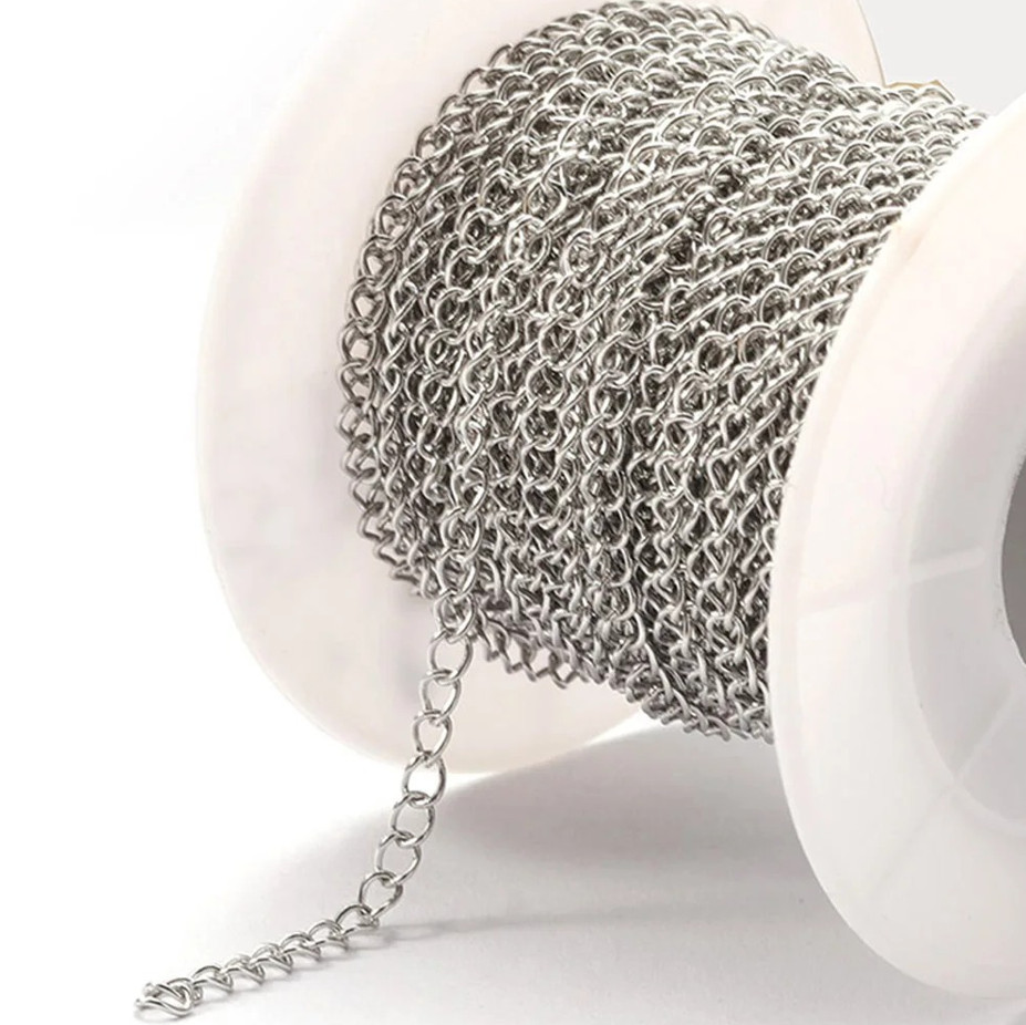 2m Stainless Steel Gold Extension Chain DIY Necklace Bracelet Making