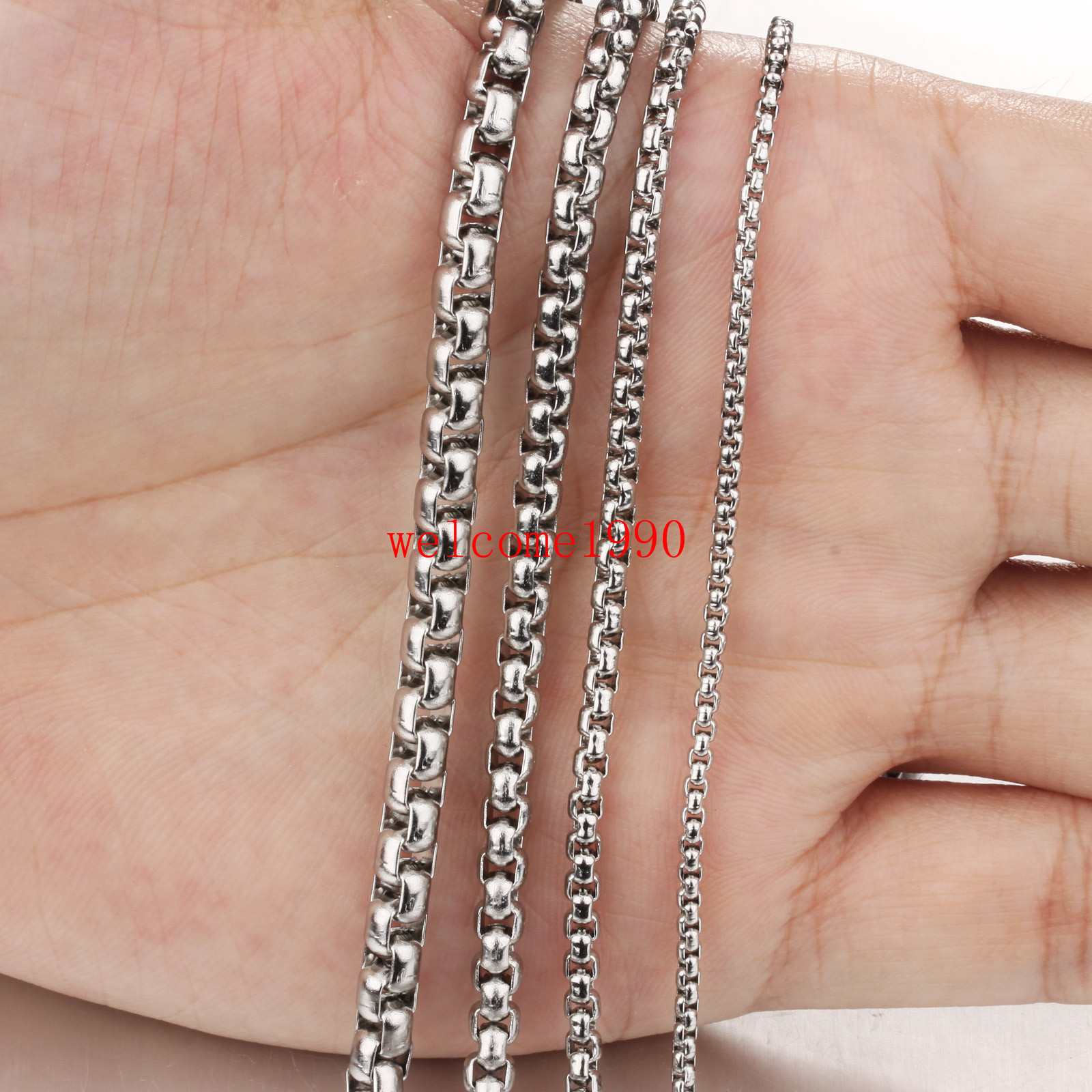 10meter 3mm Square Rolo Chain Stainless Steel jewelry finding Chains Marking DIY