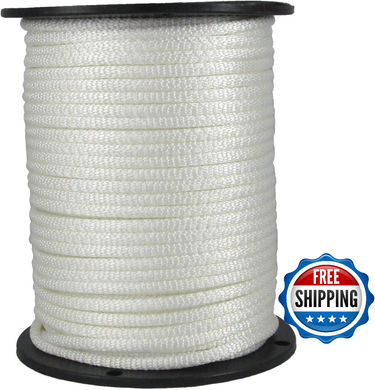 1/4 inch White Dacron Polyester Rope – 500 Foot Spool | Solid Braid, Low Stretch
