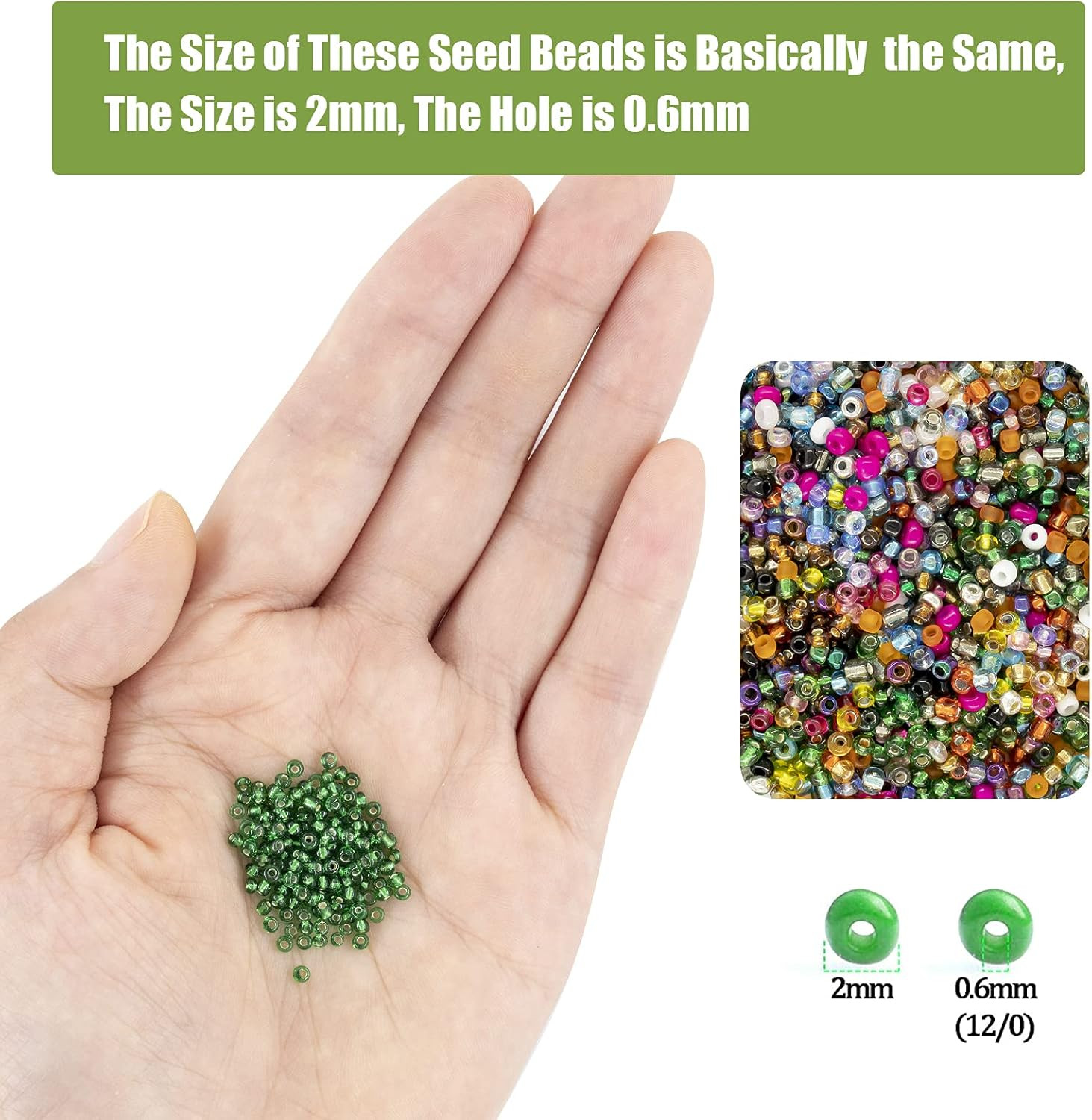 24000Pcs 2Mm Glass Seed Beads Kit, with 28 Colors Small Beads Kit for Girls,Wome