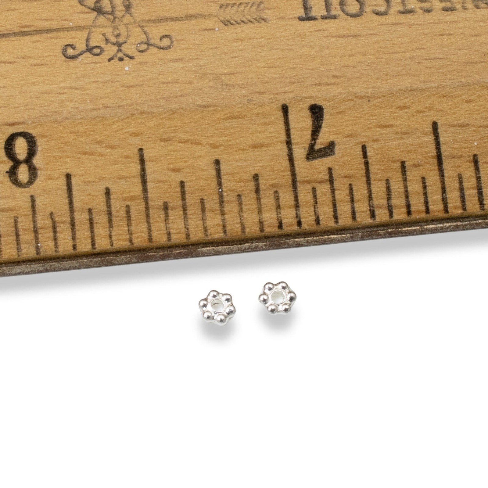 500 Bright Silver 3mm Daisy Spacers: Bulk TierraCast Heishi Beads
