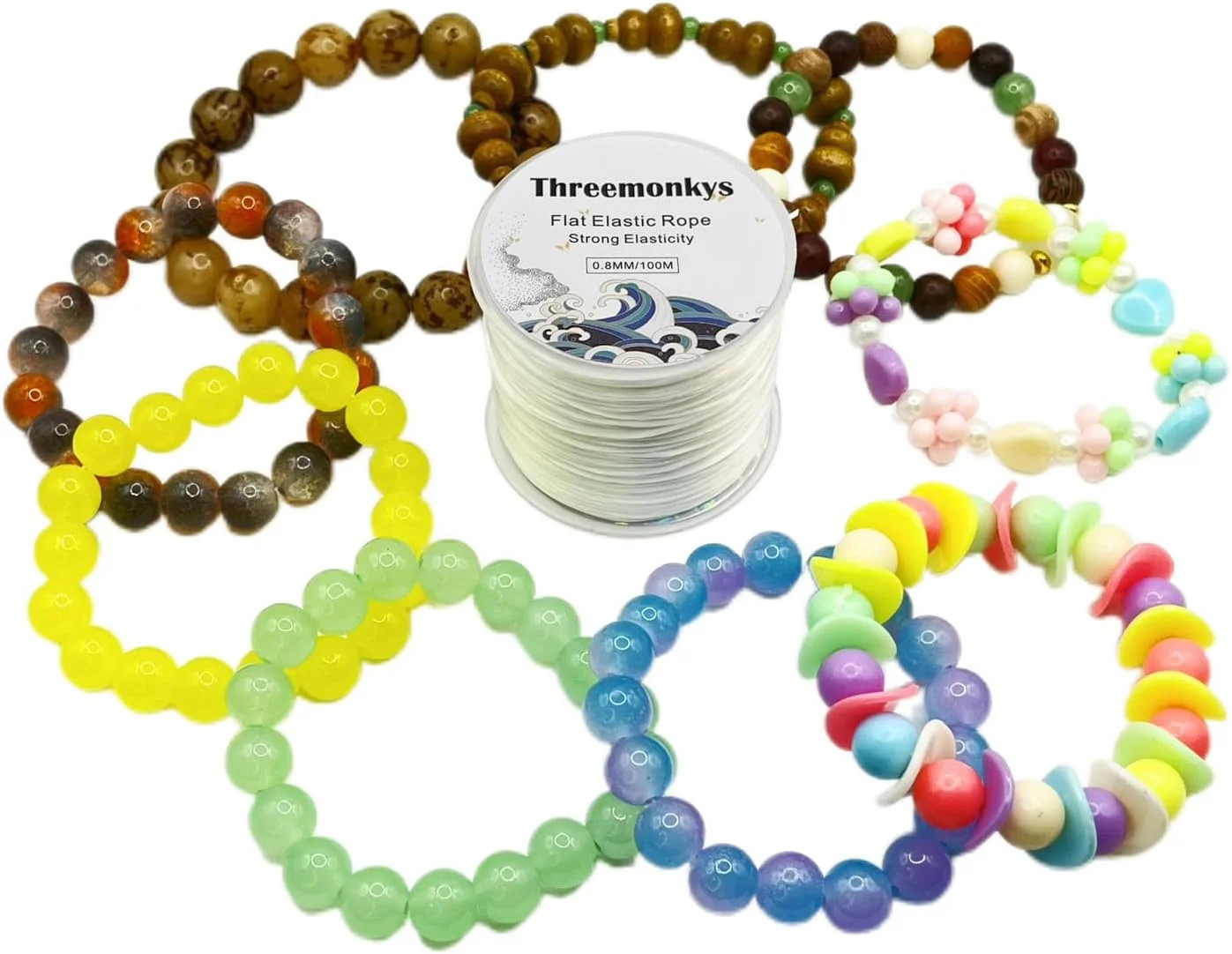 Flat Elastic Line 0.8 mm Elastic Bracelet Rope Bead Rope for String Jewelry Prod