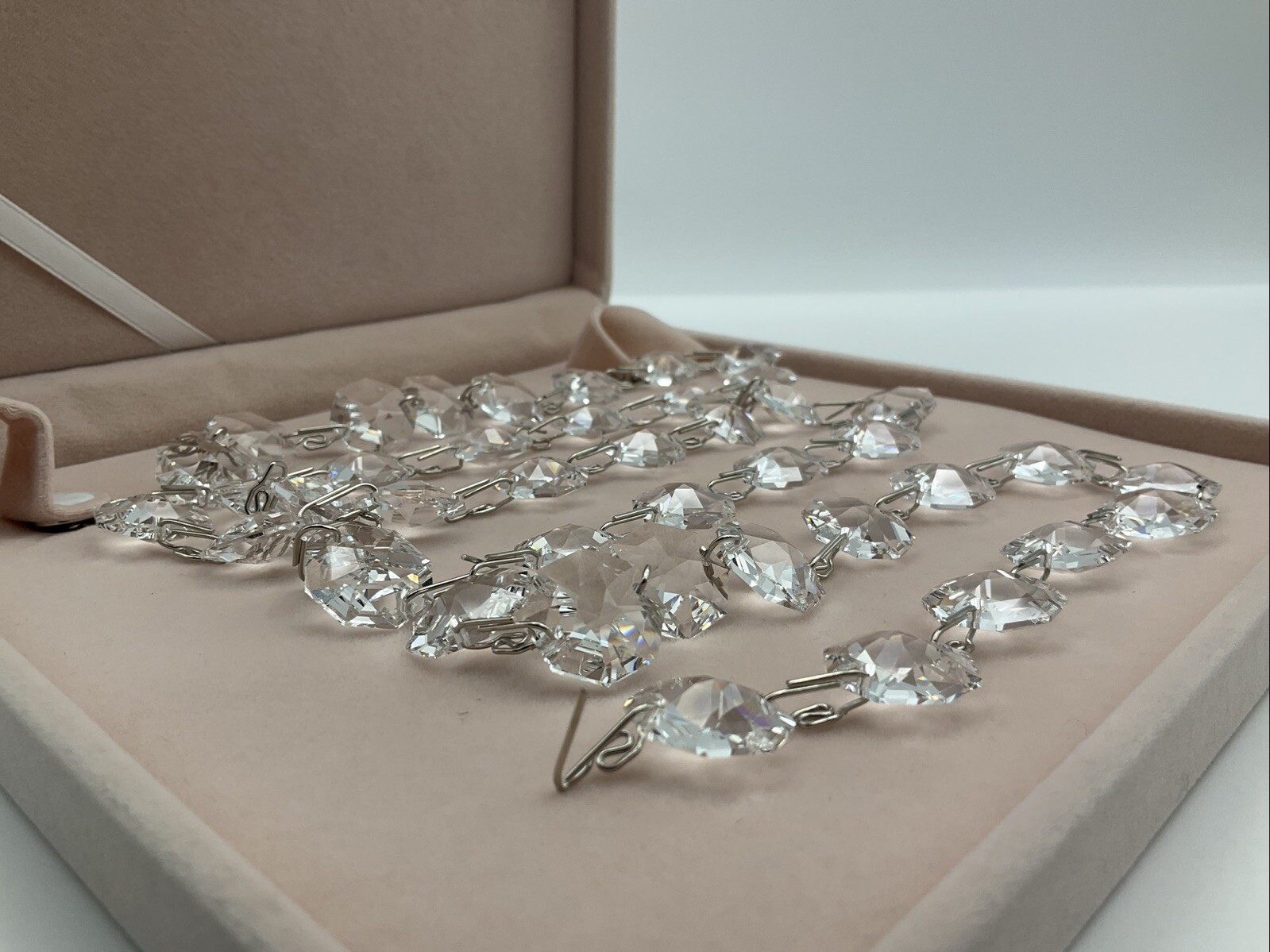 Swarovski Strass Crystal 8116 16MM 42 Octagon Meter Chain Silver Snake 9016MS