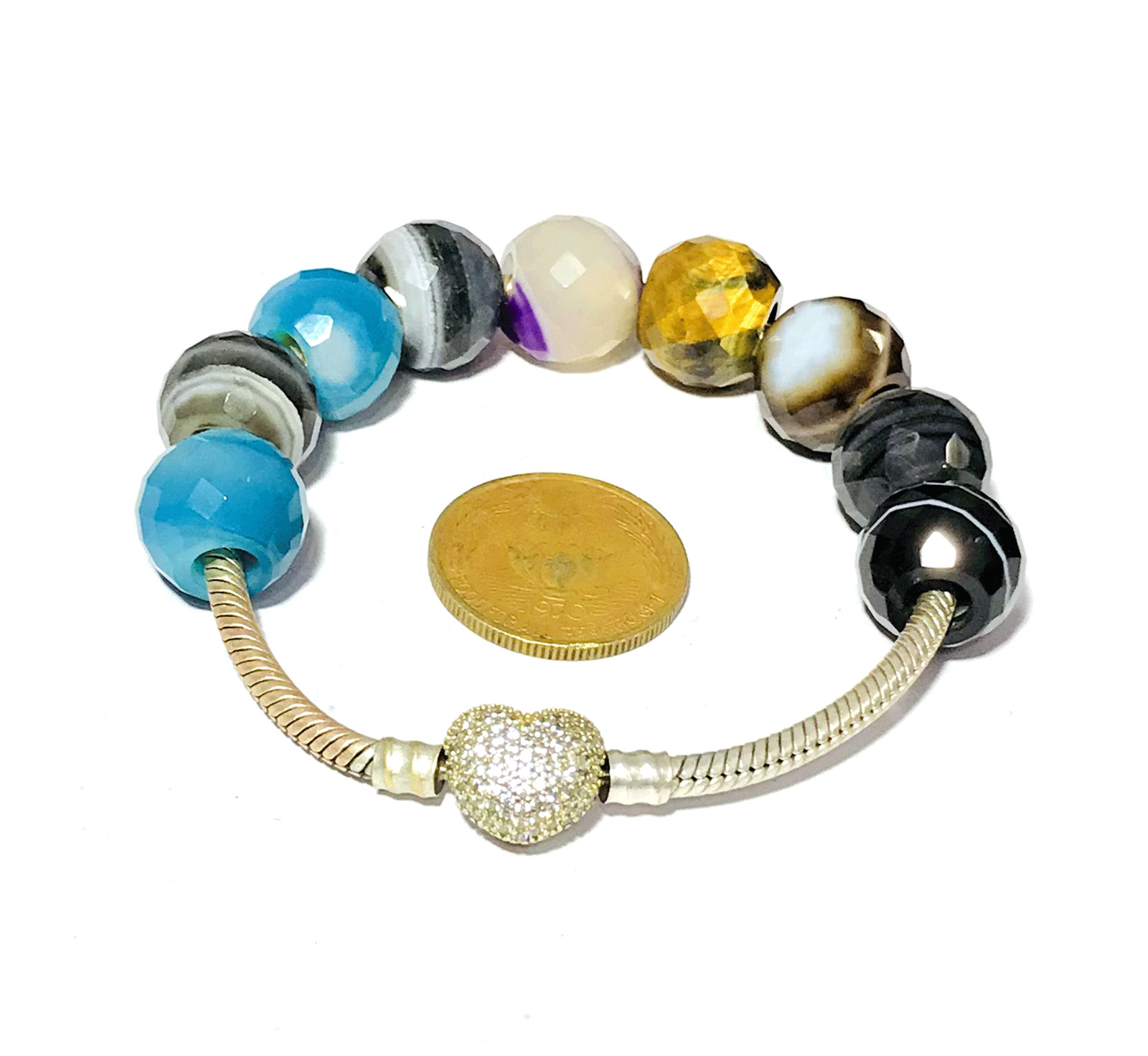 9 Pcs. Natural Multi Gemstone 5mm Big Hole Beads Large Hole Beads 13mm Beads