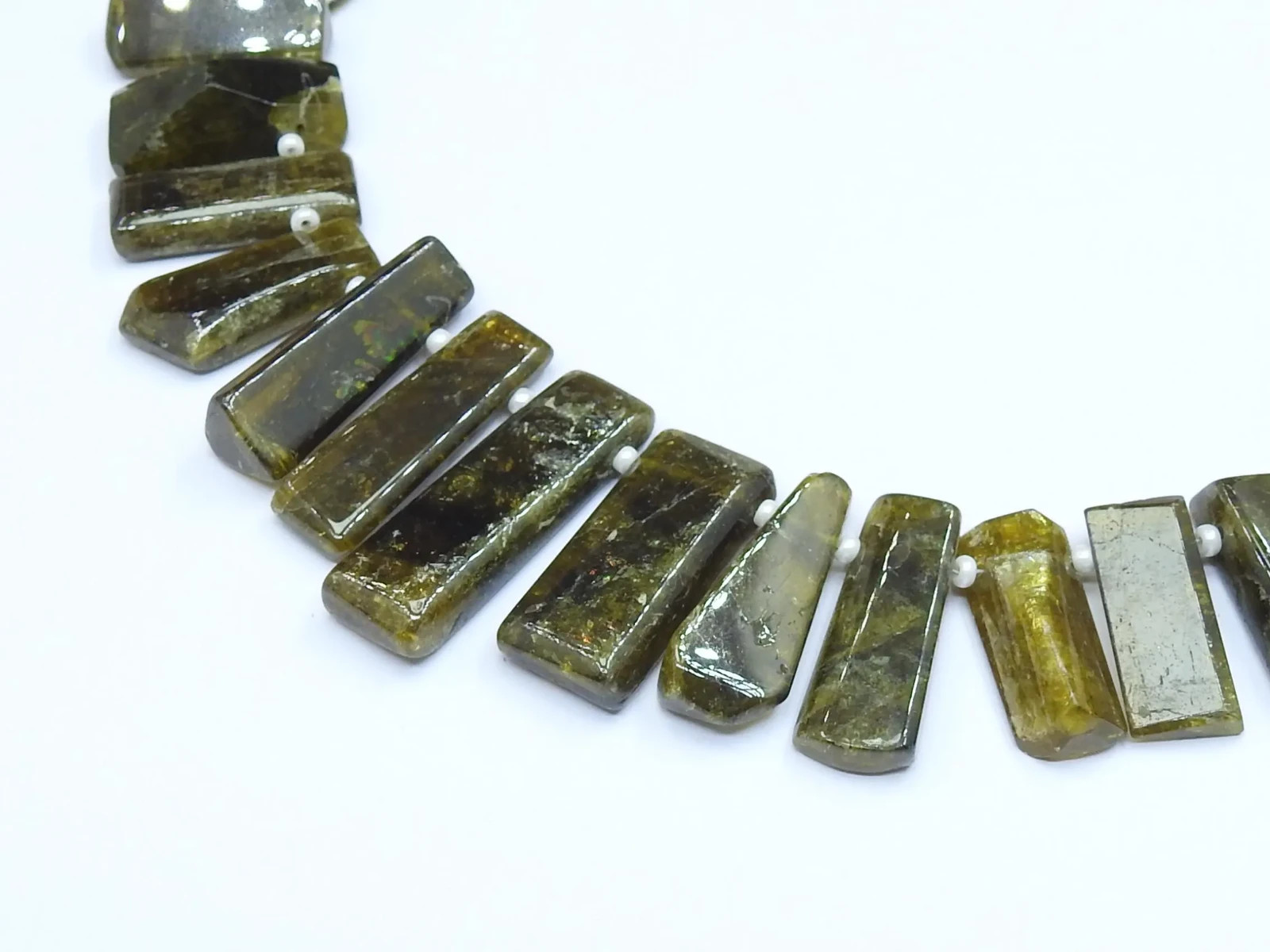 Natural Chrome Diopside Briolette Beads Green Gemstone 11″Strand Loose Craft