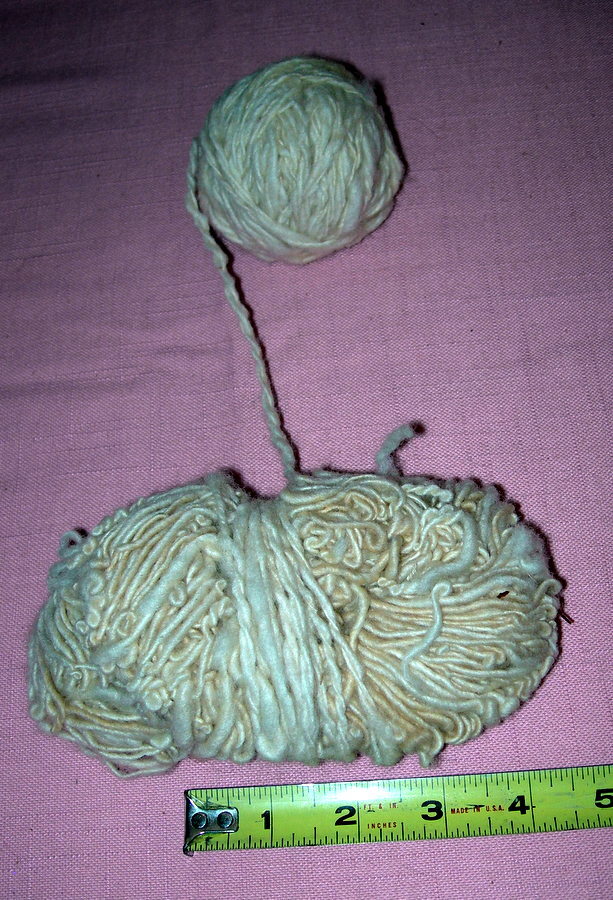 Vintage Macrame Wool Cord 2-Ply Twisted Yarn Natural White As Shown