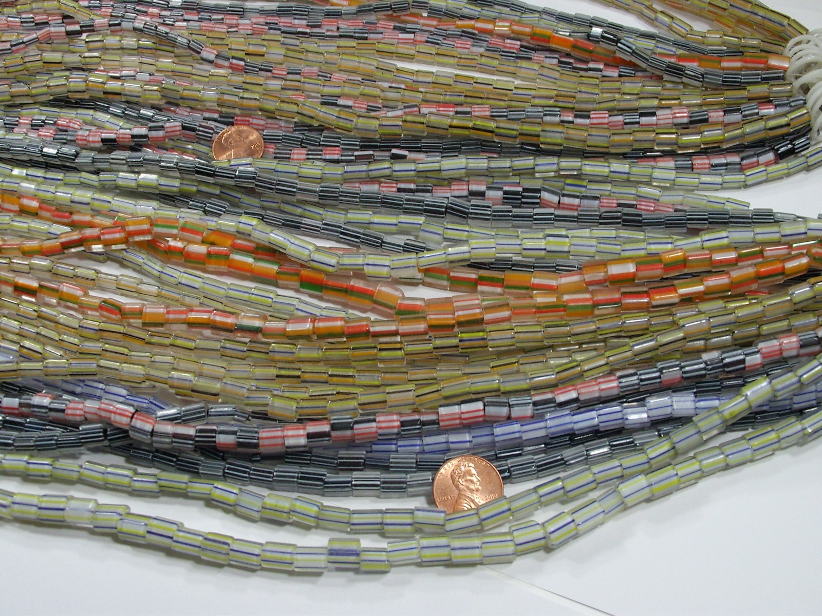 40 Strands 15″ Multicolor India Handmade Glass Beads Wholesale Bulk Lot (FPZ-9)⭐