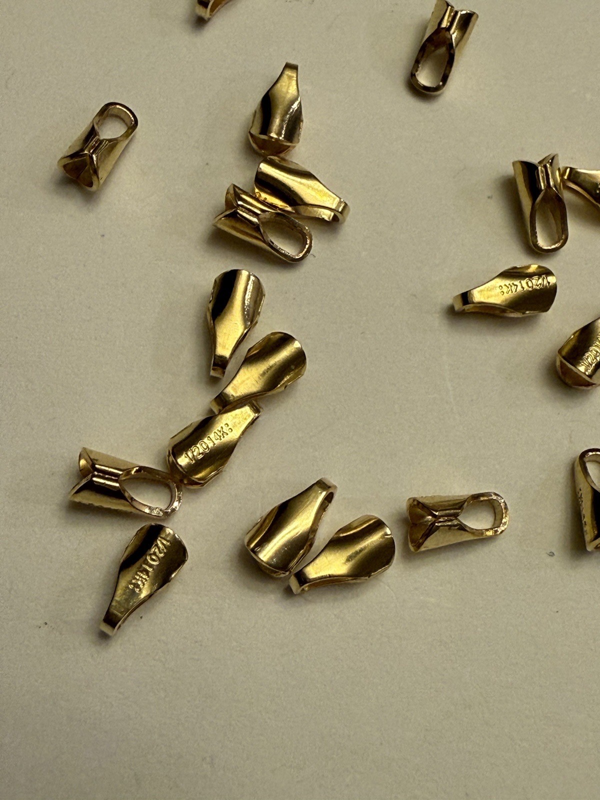 Cap with ring 5.75x3mm 14kt gold filled 20pcs end caps.