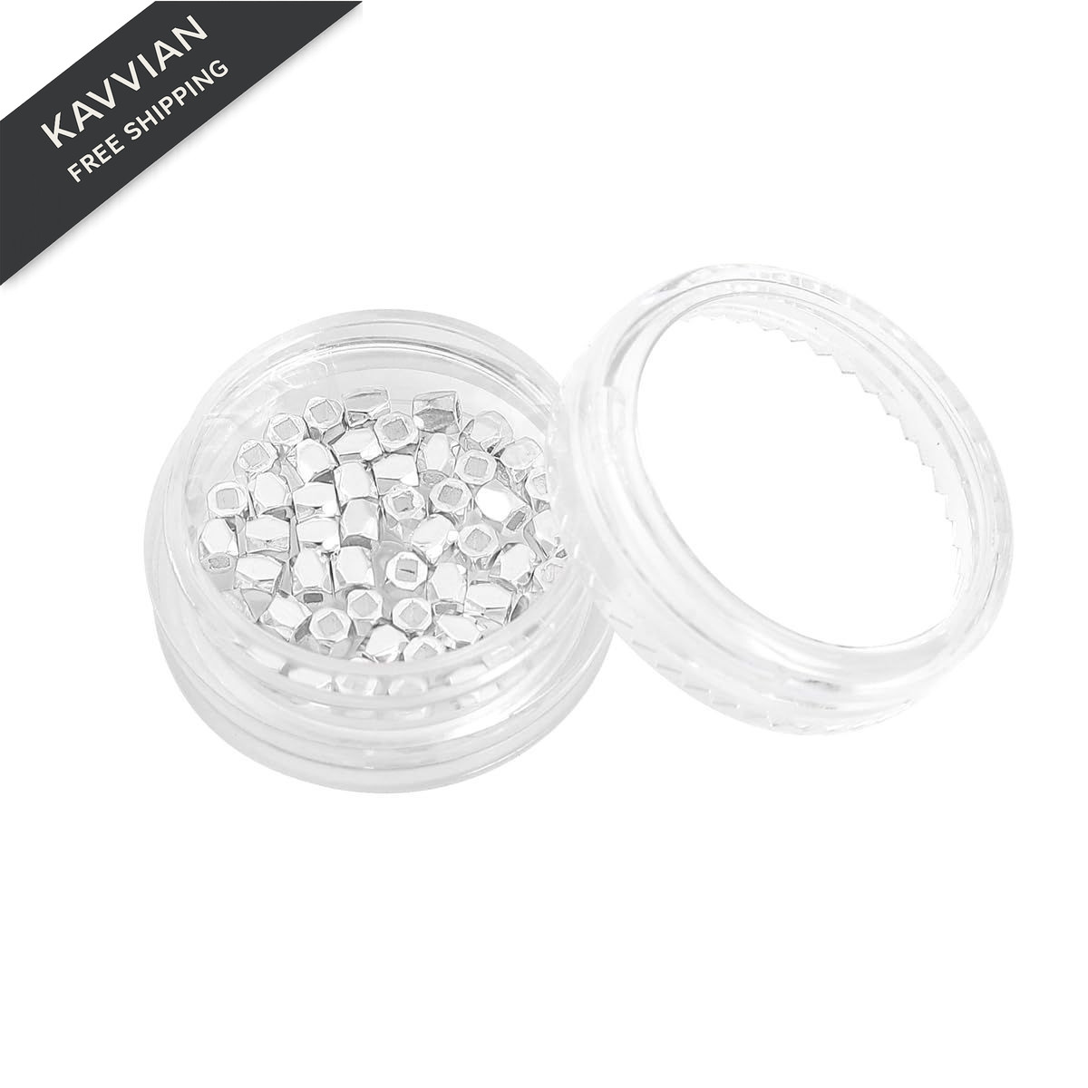 BEADIA Silver Plated Faceted Spacer Beads 2.5×2.5mm Faceted,