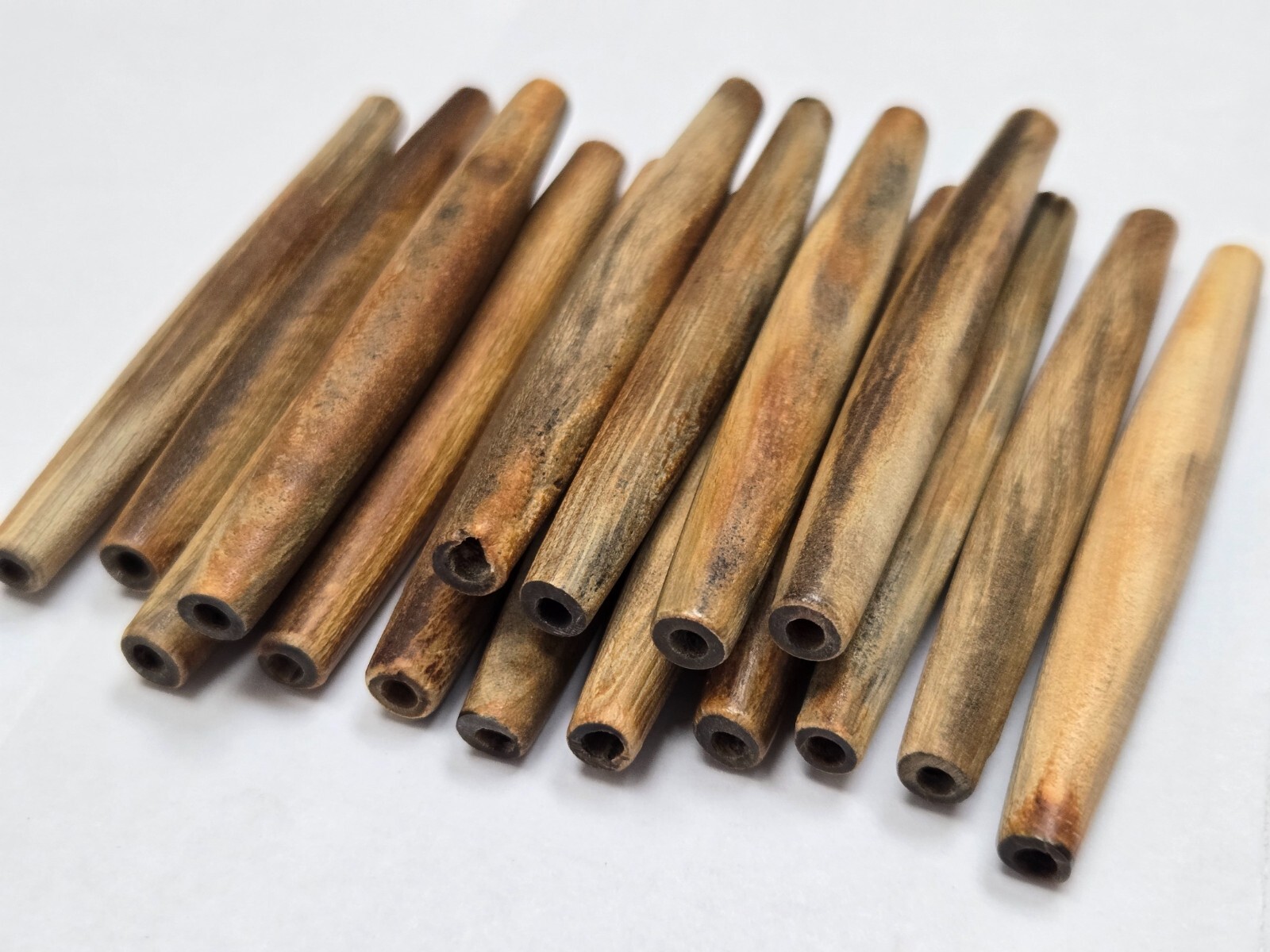 100 PCS BROWN BUFFALO HORN HAIR PIPE CHOKER BEADS PENDANTS 3″ #BD-82