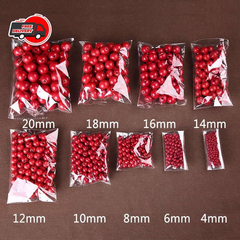 Natural Round Wooden Beads Wood Jewelry Spacer Natural Loose Making Diy Craft Fo