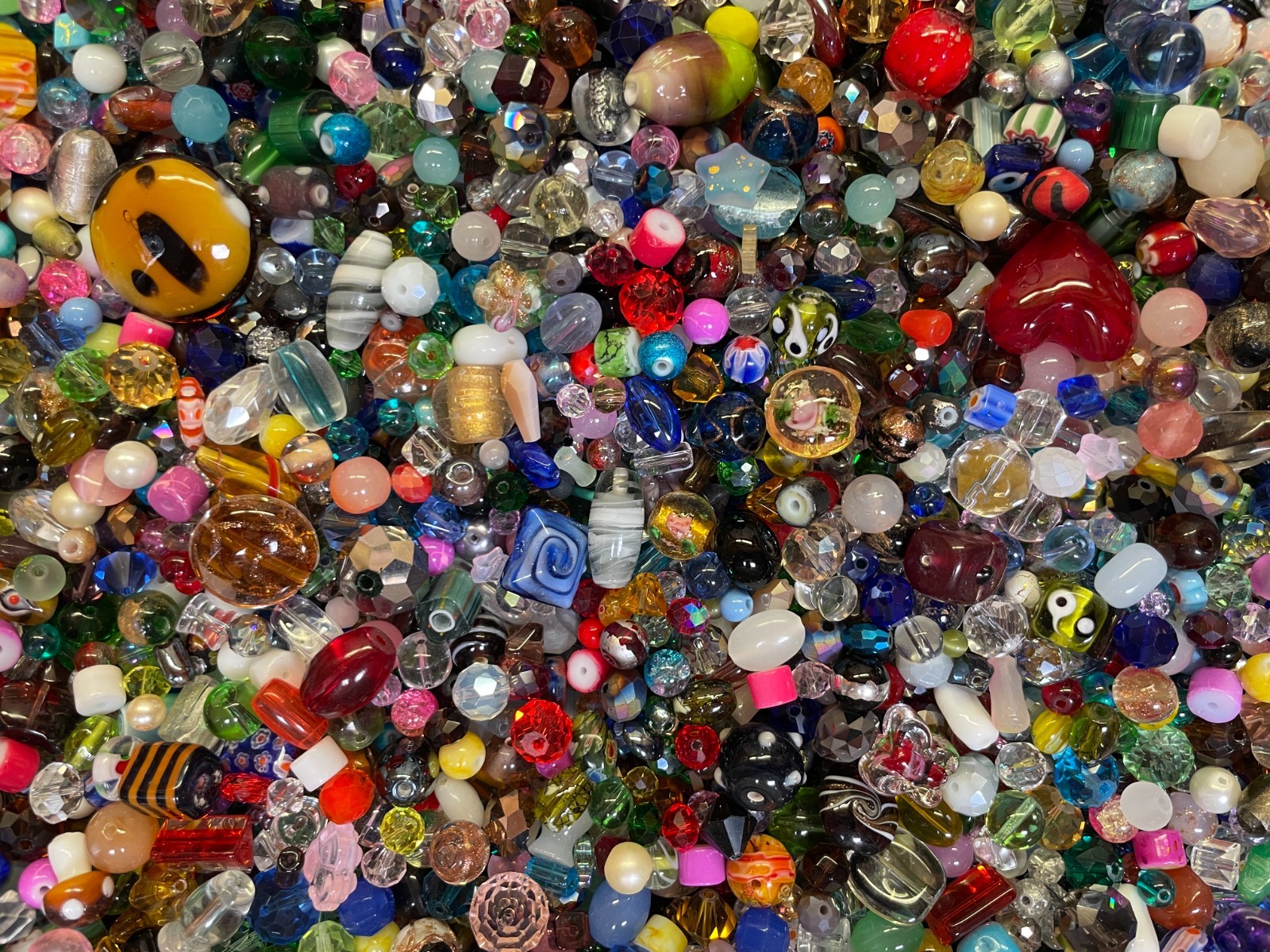*~200~💕 Piece Glass Loose Beads*7oz+ Bulk Mixed Lot #1 Craft Jewelry!!!😀