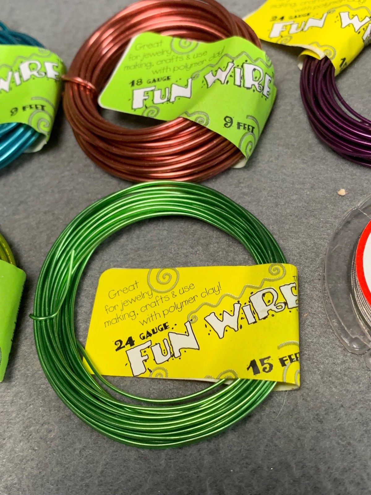 Assorted Jewelry Wire Set – Fun Wire & Tiger Tail – 18-32 Gauge – 9-15 Feet Each