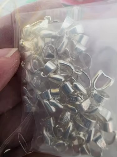 10PCS 925 Sterling Silver Bail Connector Pinch Clasp Pendant Jewelry Making DIY