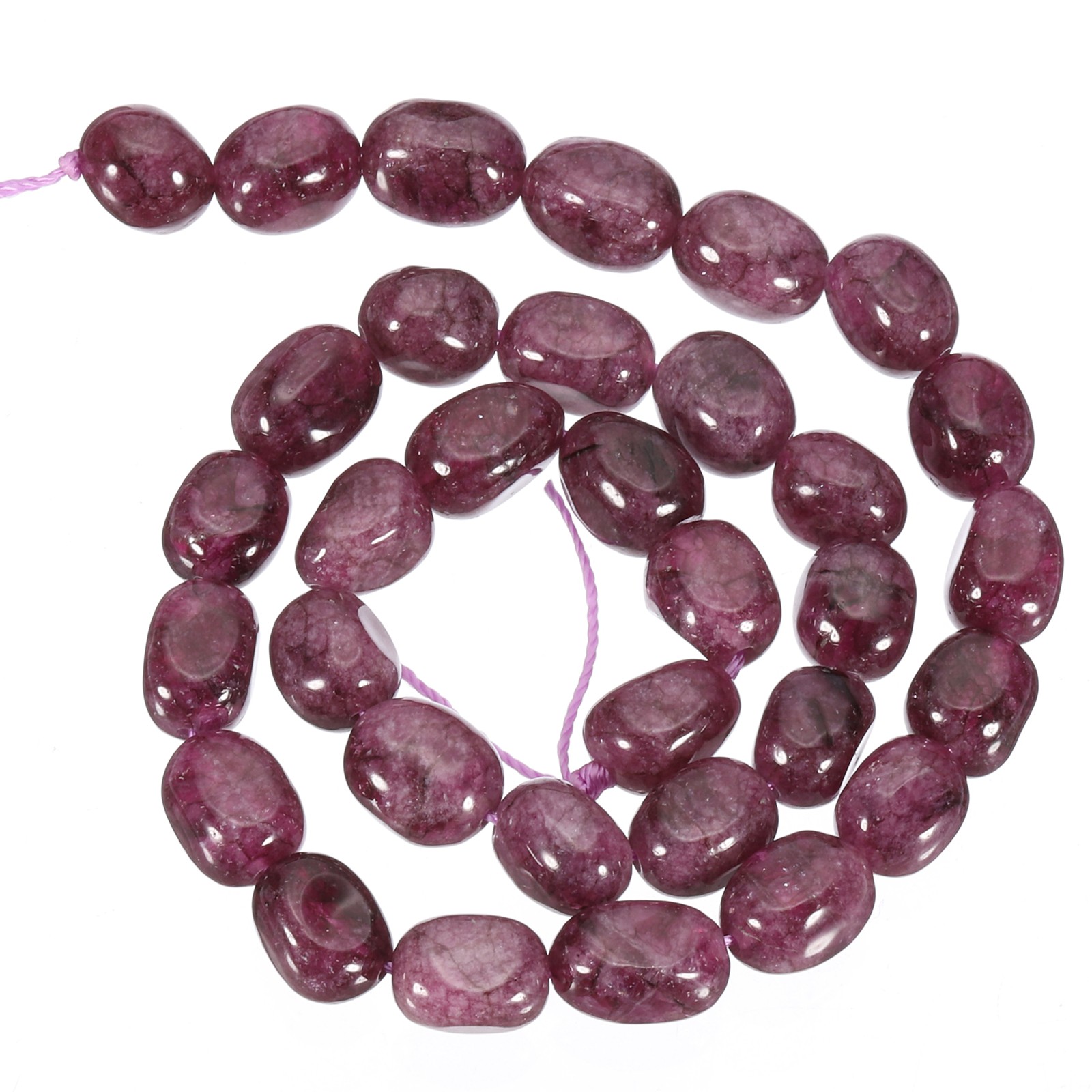 Natural Stone Gemstone Beads 15″ 12x8mm Cuboid Spacer Bead, Grape Purple
