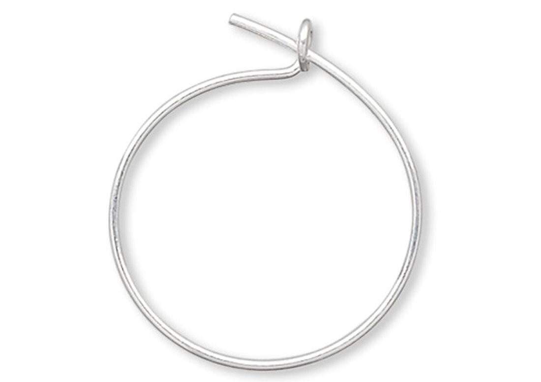 Hoop, Silver Plated Brass 12mm (1/2″) Small 23 Gauge Hoop Ear Wires