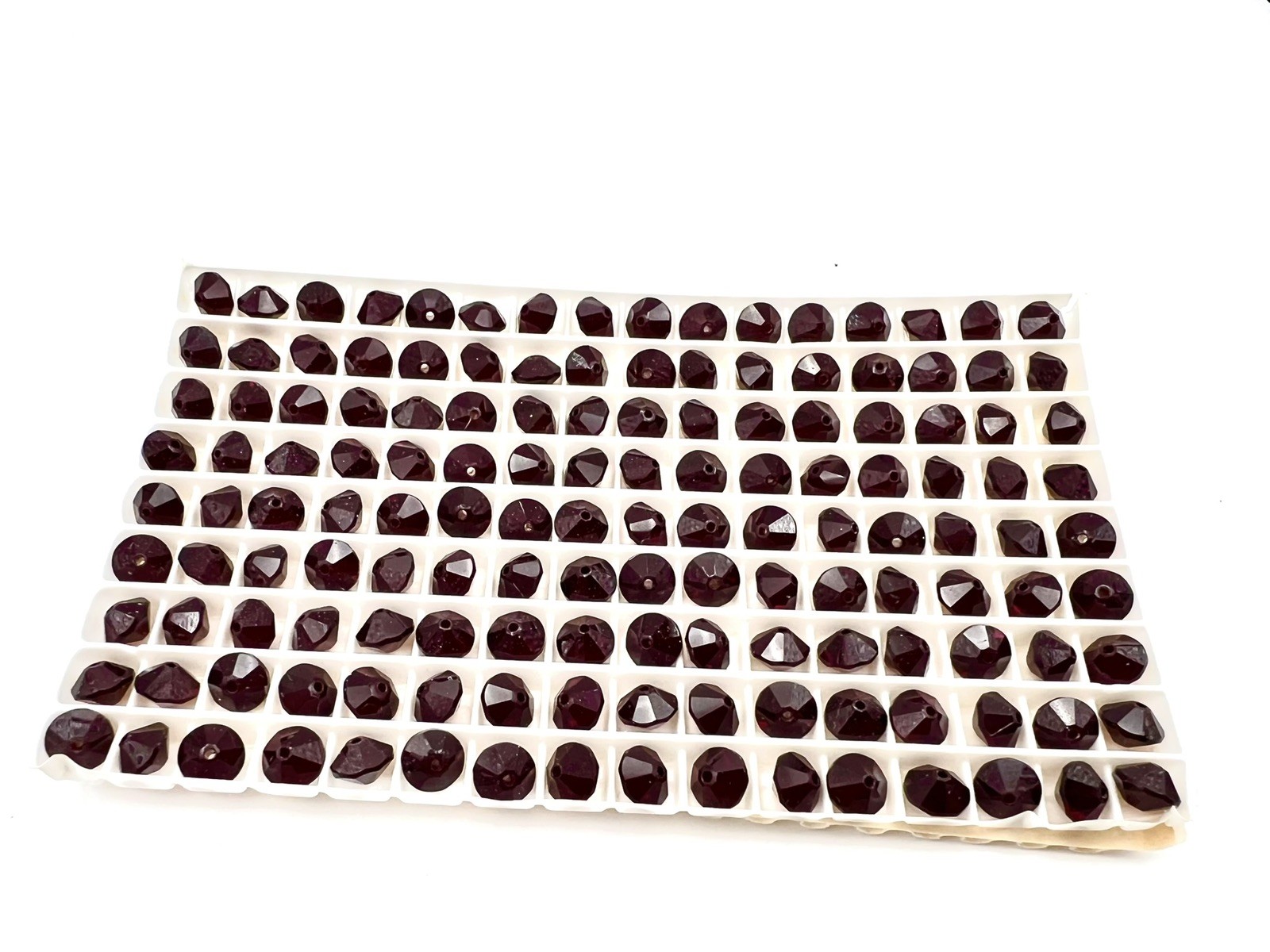 Factory Pack Vintage Swarovski Crystal Siam 7mm Flat Bicone 5307 Beads; 144pcs